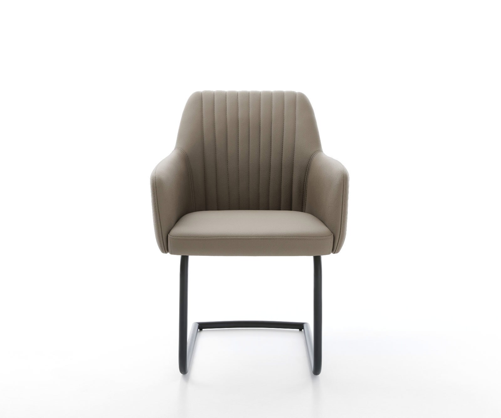Cantilever Greg-Flex cuir de vache couleur boue pied cantilever rond noir ressorts ensachés 1