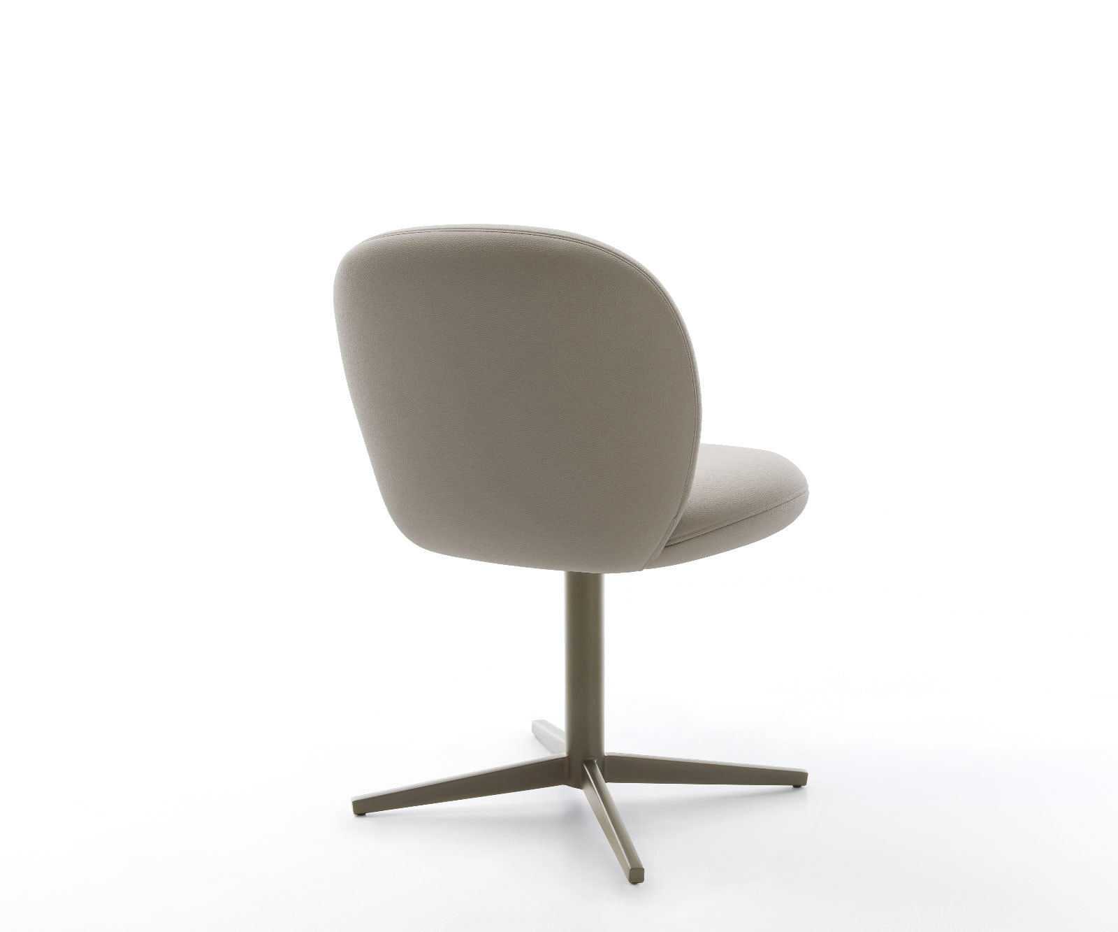 Chaise-pivotante Nube-Flex cuir de vache couleur boue pied de chaise 4 branches aspect titane pivotement sur 360° ressorts ensachés 4 Chaise-pivotante Nube-Flex cuir de vache couleur boue pied de chaise 4 branches aspect titane pivotement sur 360° ressorts ensachés 4