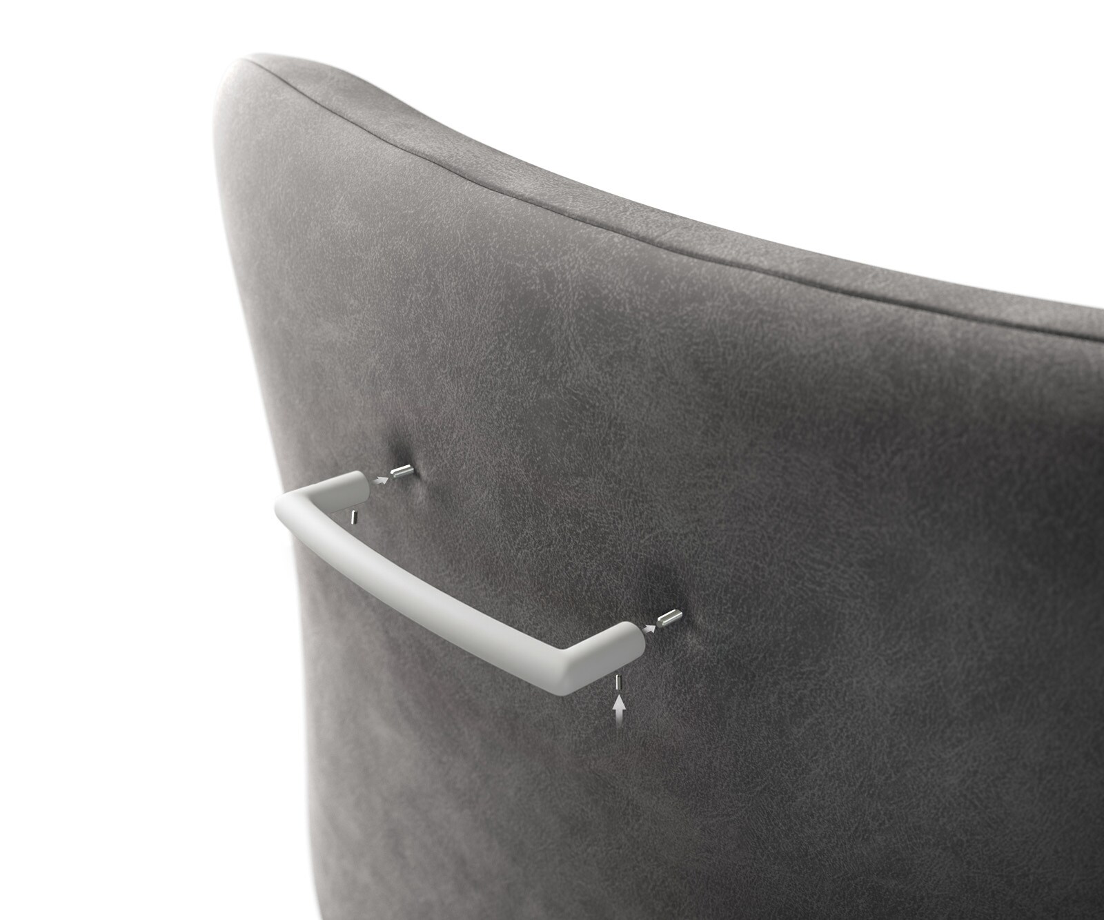 Poignée-de-chaise-de-bar Flex-Rund métal revêtement par poudre blanc 3