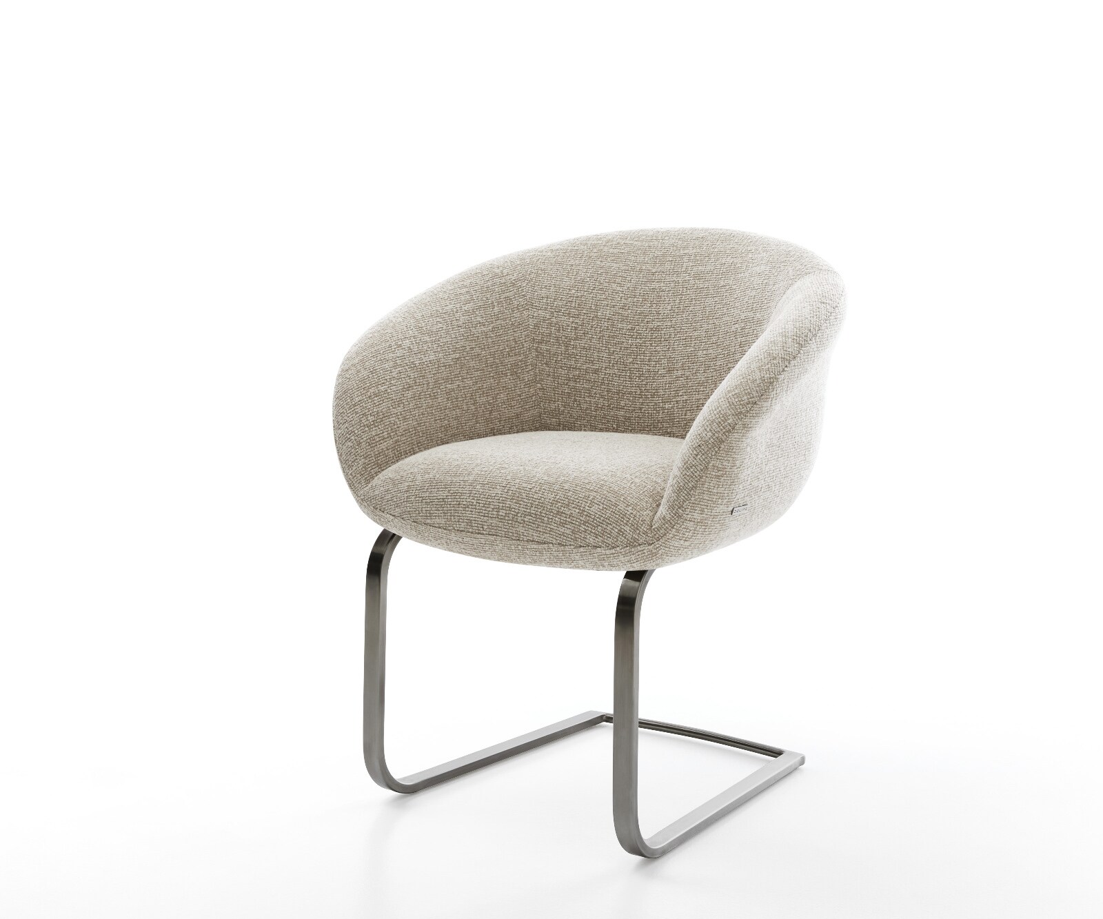 Cantilever Vinka-Flex avec accoudoirs tissu tissé doux beige pied cantilever plat grafiete resorts ensachés 1