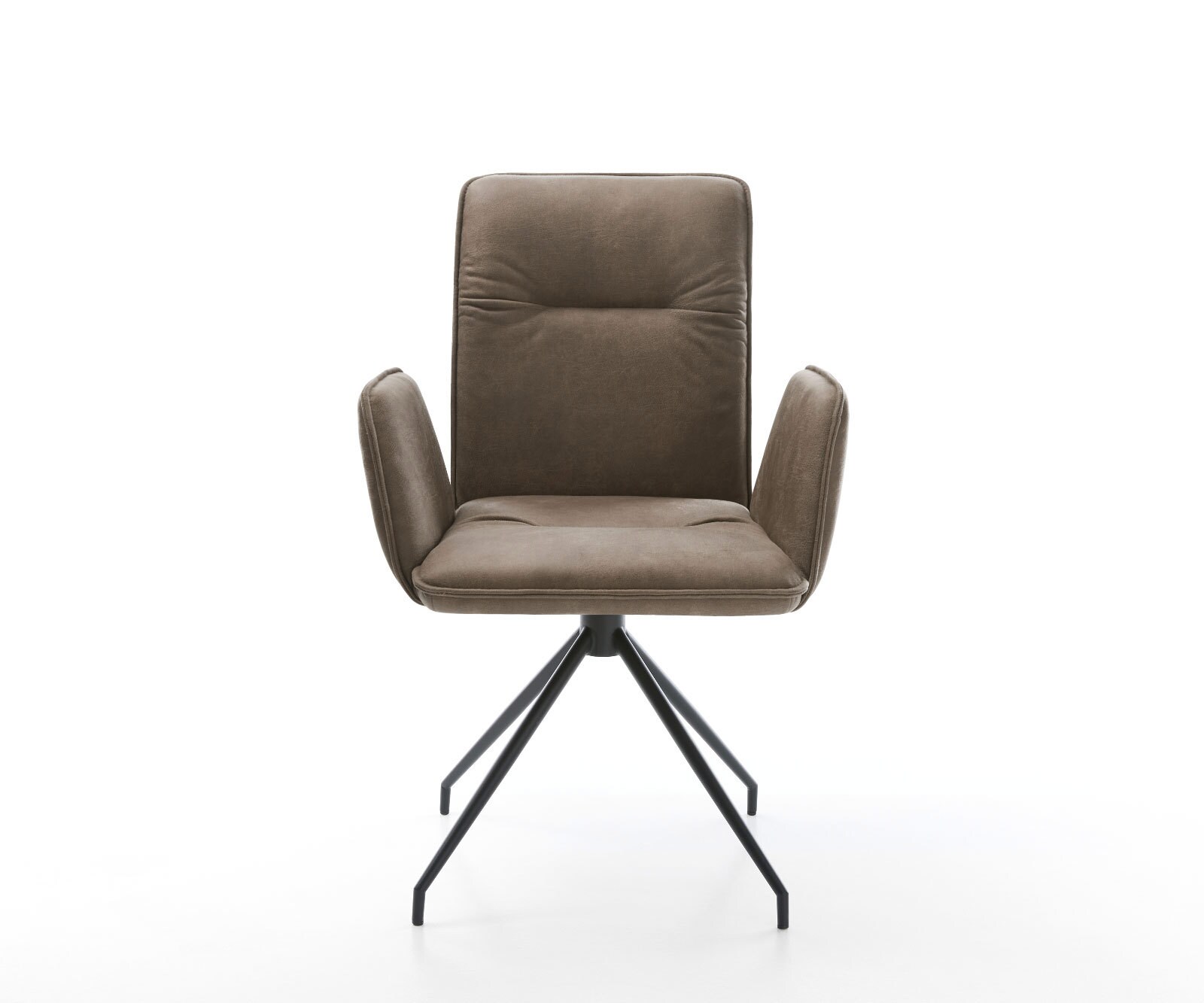 Chaise-pivotante Vinja-Flex taupe vintage cadre croisé conique noir pivote sur 180° 1