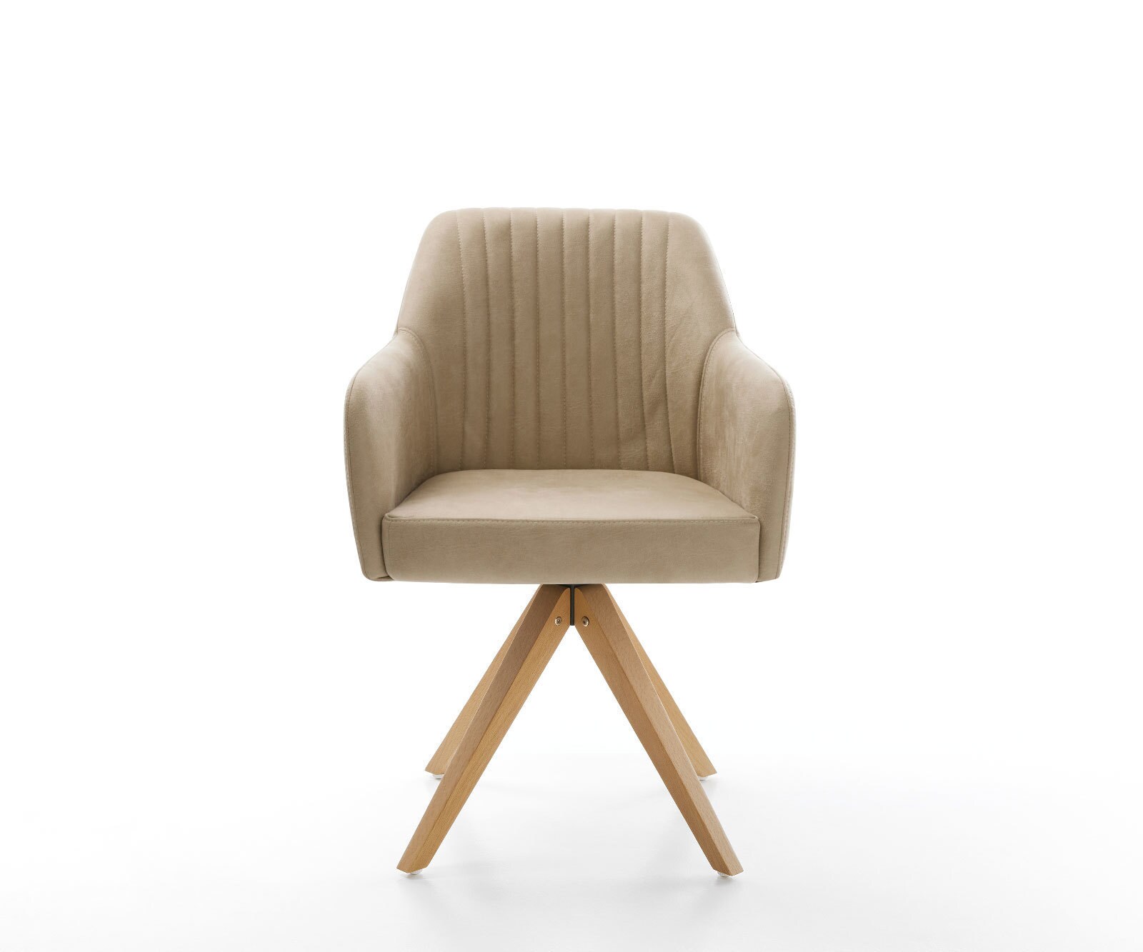 Chaise-de-salle-à-manger Greg-Flex microvelours beige vintage pied en bois angulaire naturel ressorts ensachés 1 Chaise-de-salle-à-manger Greg-Flex microvelours beige vintage pied en bois angulaire naturel ressorts ensachés 1