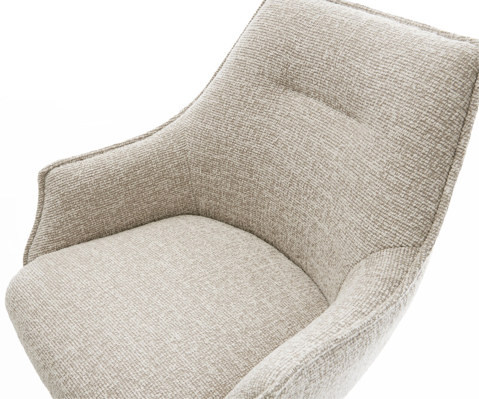 Chaise-de-bar Alja-Flex Tissu tissé doux Beige Pied trapèze acier inoxydable Argent Ressort ensaché 4
