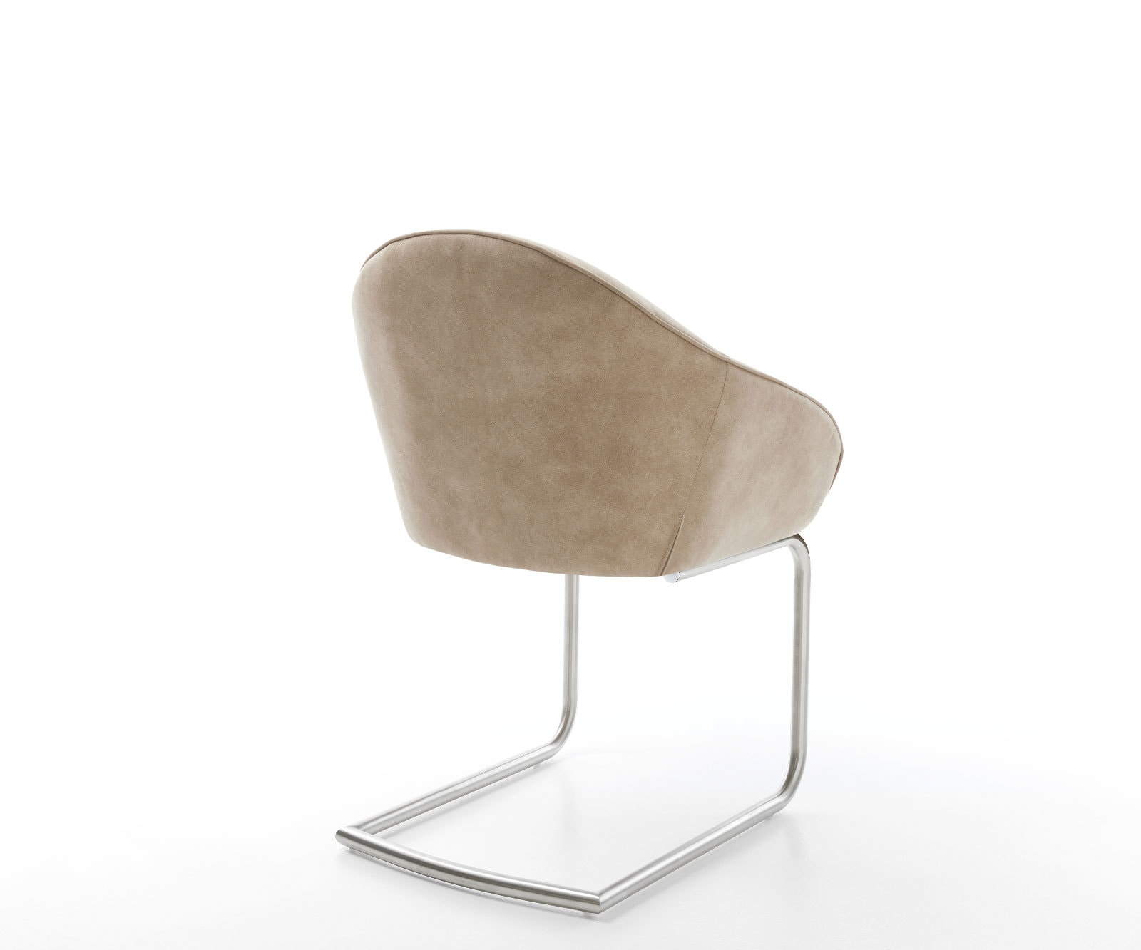 Cantilever Gaio-Flex microvelours beige vintage pied cantilever rond acier inoxydable brossé 4 Cantilever Gaio-Flex microvelours beige vintage pied cantilever rond acier inoxydable brossé 4