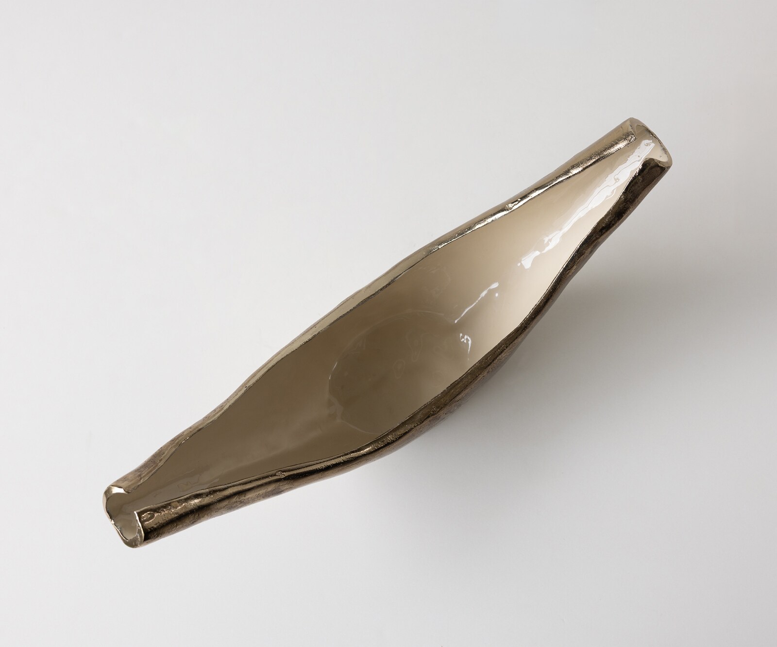 Sculpture Navira l51 x P13 x H20 cm Aluminium Champagner Ivory Faite main 3
