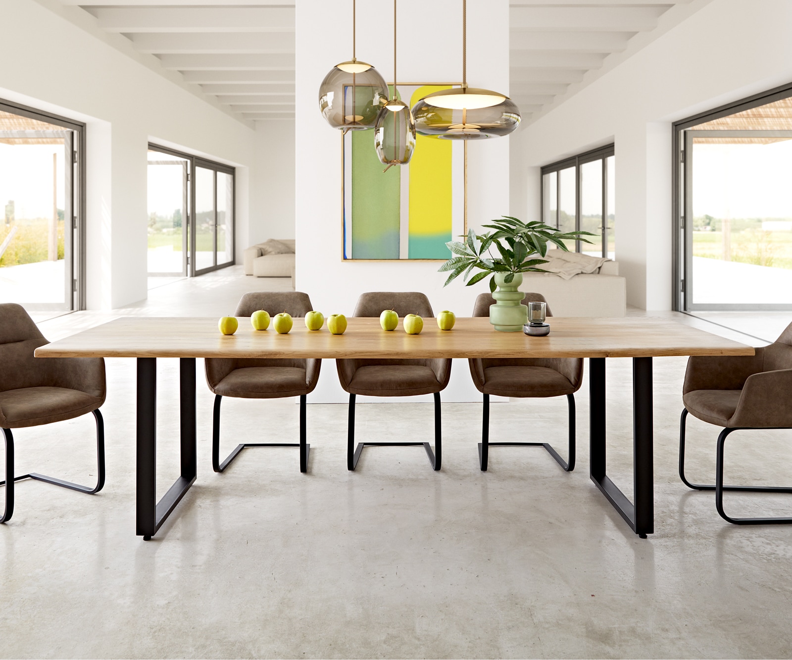 Table à manger Edge 260x100x2,5-3 chêne nature patin noir Live-Edge 1 Table à manger Edge 260x100x2,5-3 chêne nature patin noir Live-Edge 1