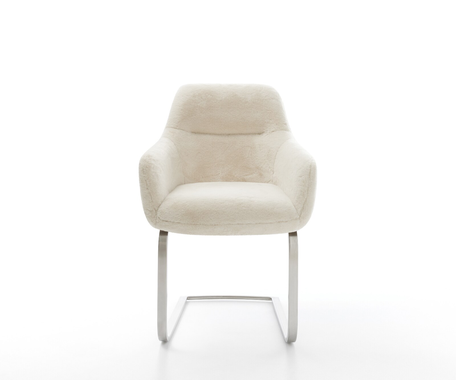 Cantilever Pejo-Flex peluche crème-blanc pied cantilever plat acier inoxydable resorts ensachés 2