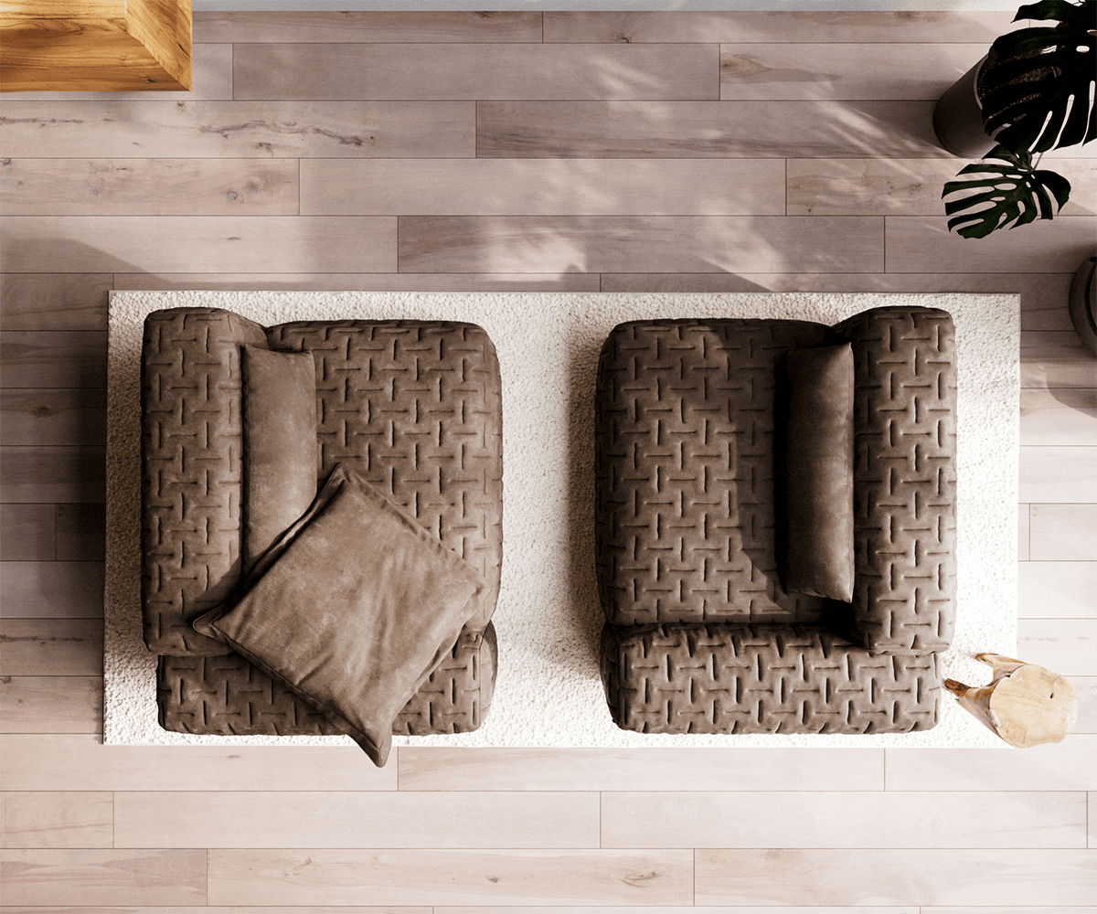 Bigsofa Freestyle 280x110 cm Tissu microfibre Taupe Vintage matelassé 3