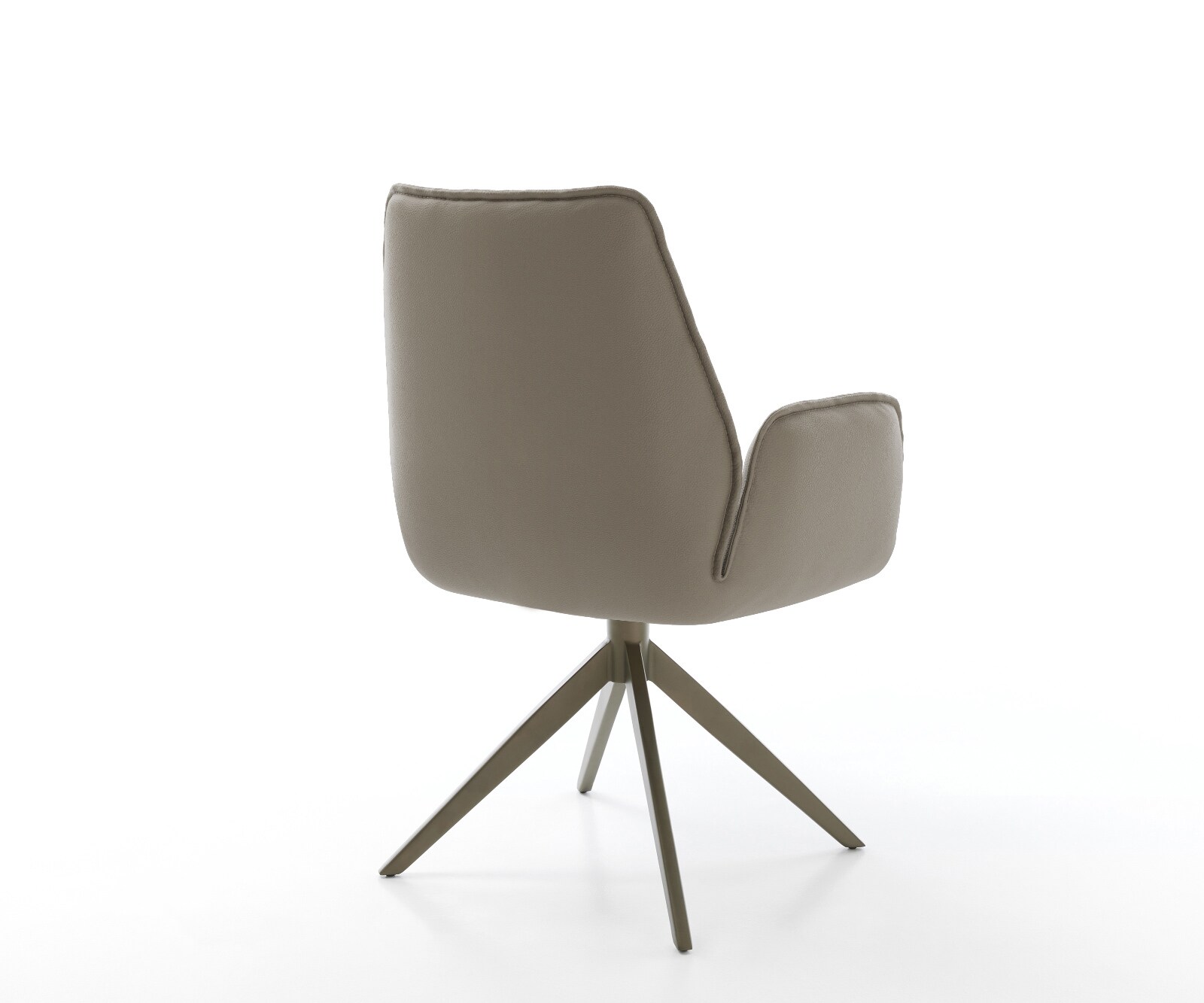 Chaise-pivotante Zoa-Flex cuir de vache couleur boue pied croisé large aspect titane pivotement sur 360° fonction bascule 5
