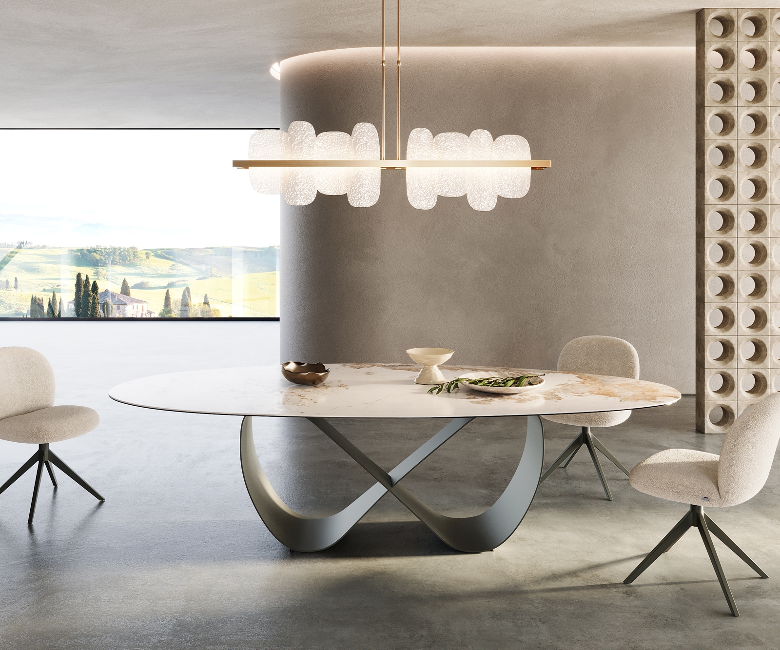 Piètement de table Infinity métal effet titane pour plateaux à partir de 240 cm 2 Piètement de table Infinity métal effet titane pour plateaux à partir de 240 cm 2