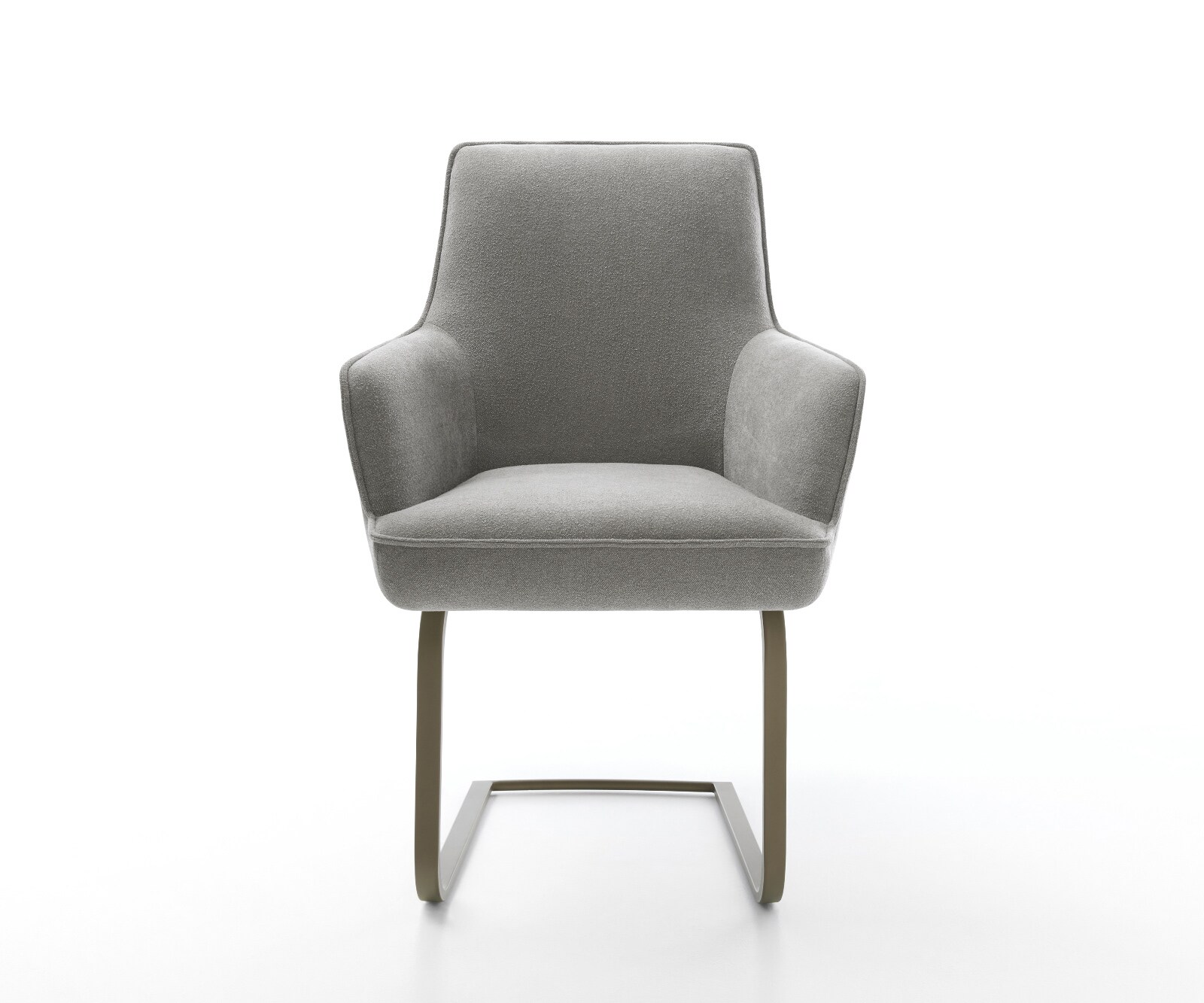 Cantilever Heira-Flex avec accoudoirs tissu structuré doux gris pied cantilever plat aspect titane resorts ensachés 2