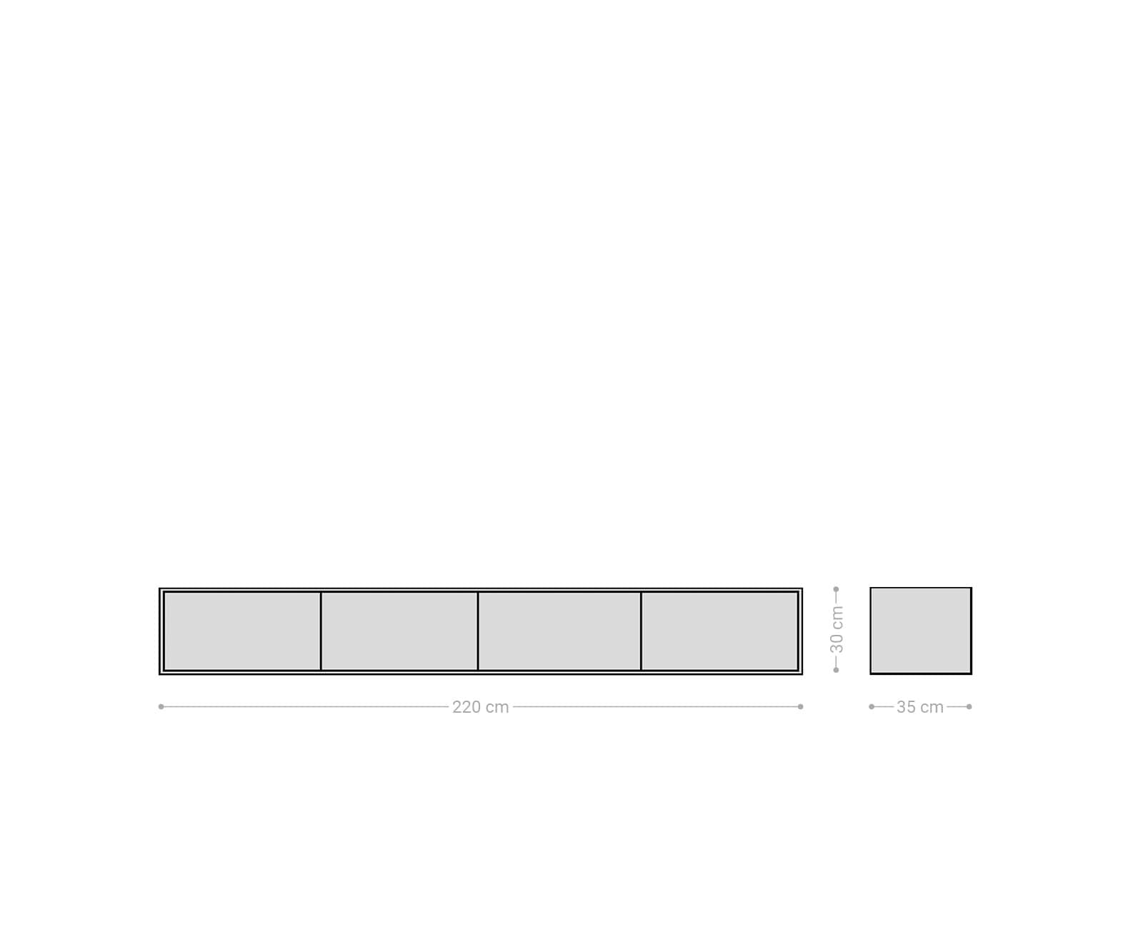 Meuble-TV Kleo 220 cm acacia nature 4 portes flottantes 4 Meuble-TV Kleo 220 cm acacia nature 4 portes flottantes 4
