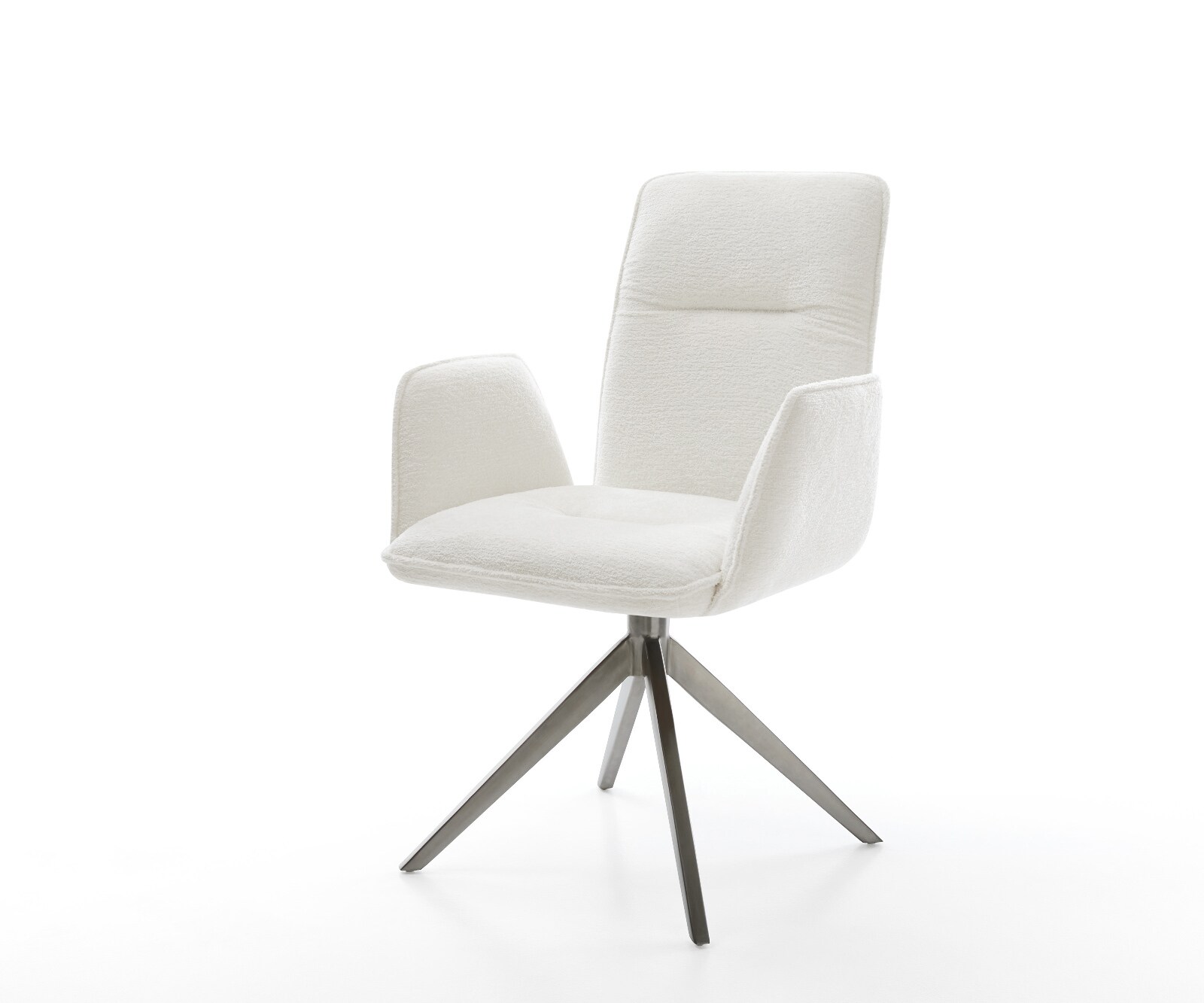 Chaise-pivotante Vinja-Flex bouclé doux beige pied croisé large grafiete pivotement sur 360° fonction bascule 1