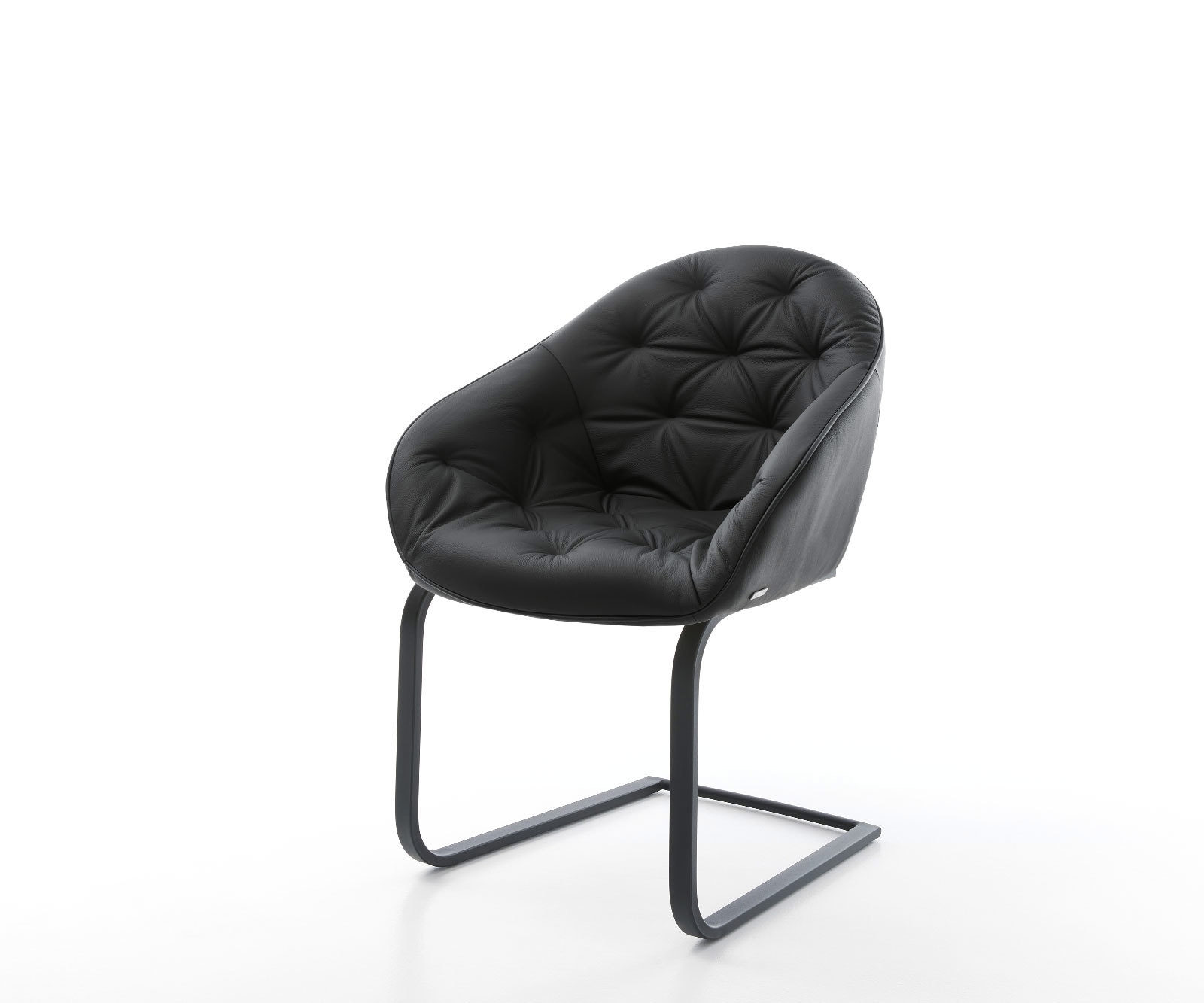 Cantilever Gaio-Flex cuir de vache noir pied cantilever plat noir Cantilever Gaio-Flex cuir de vache noir pied cantilever plat noir