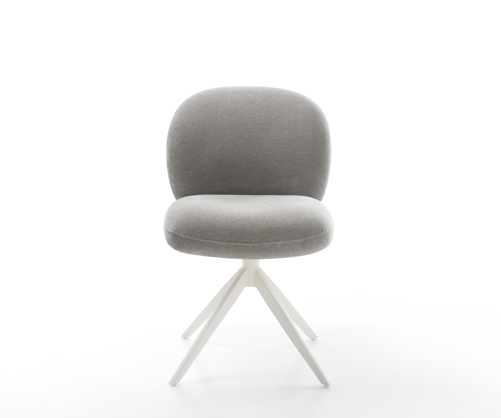 Chaise-pivotante Nube-Flex tissu structuré doux gris pied croisé large blanc pivotement sur 360° fonction bascule resorts ensachés 2