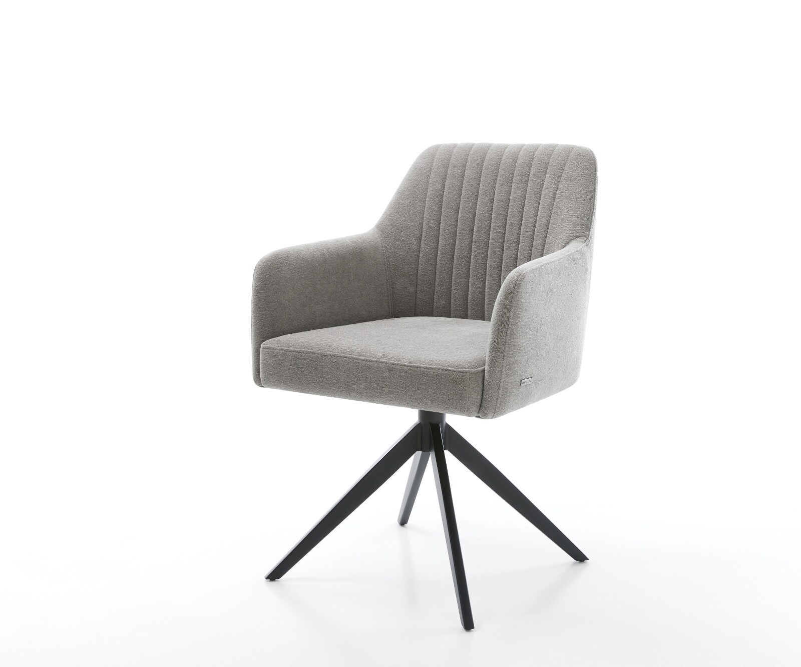 Chaise-pivotante Greg-Flex tissu structuré doux gris pied croisé large noir pivotement sur 360° fonction bascule resorts ensachés 1