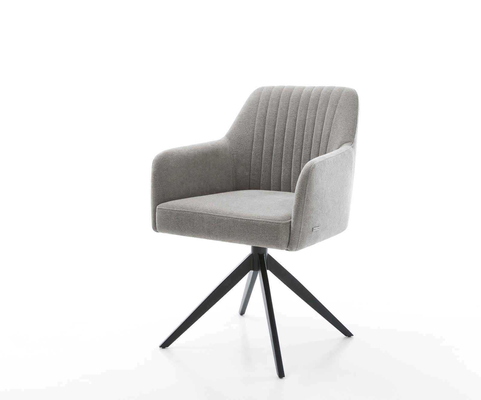 Chaise-pivotante Greg-Flex tissu structuré doux gris pied croisé large noir pivotement sur 360° fonction bascule resorts ensachés 1