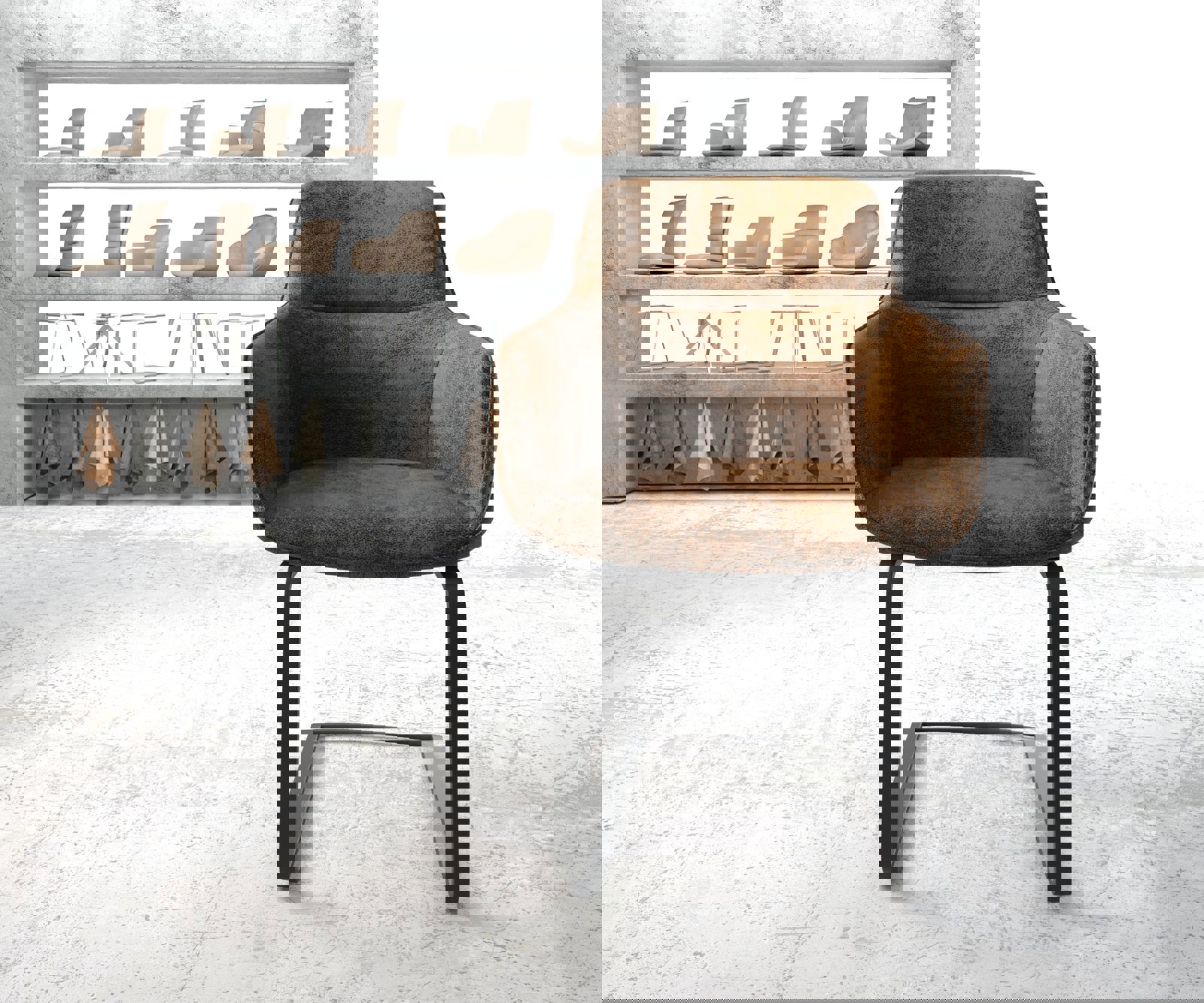 Cantilever Pejo-Flex brun antique cantilever plat noir 2