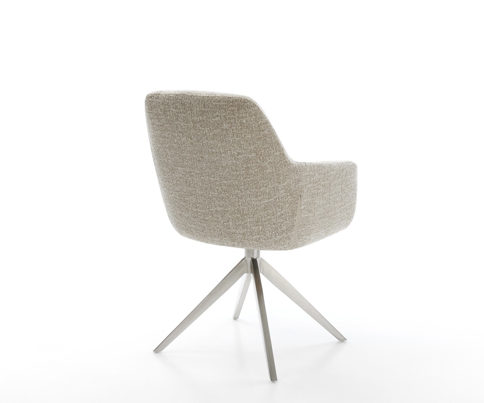 Chaise-pivotante Pejo-Flex tissu tissé doux beige pied croisé large acier inoxydable pivotement sur 360° fonction bascule resorts ensachés 5