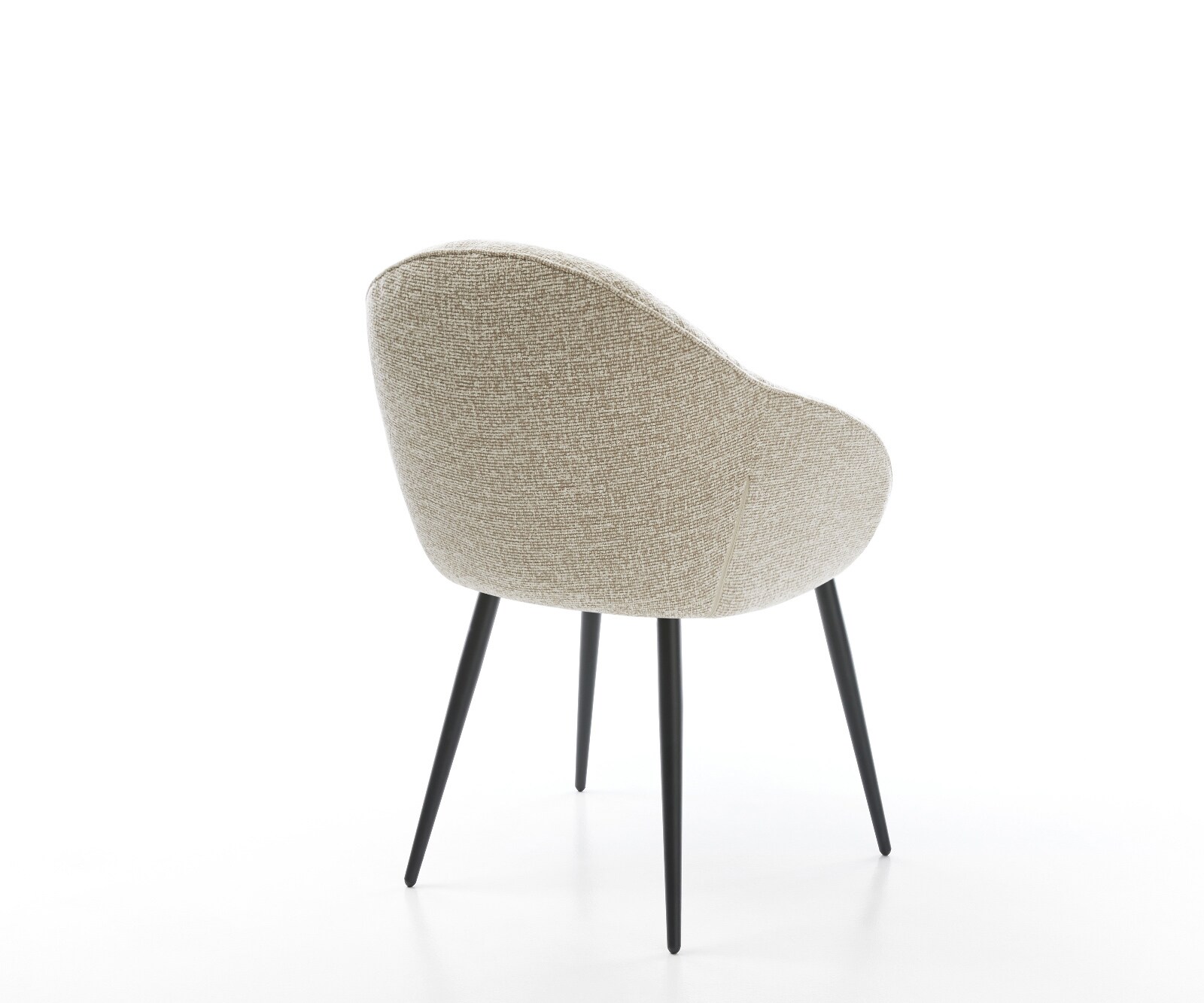 Chaise-de-salle-à-manger Gaio-Flex tissu tissé doux beige 4 pieds coniques noir 5