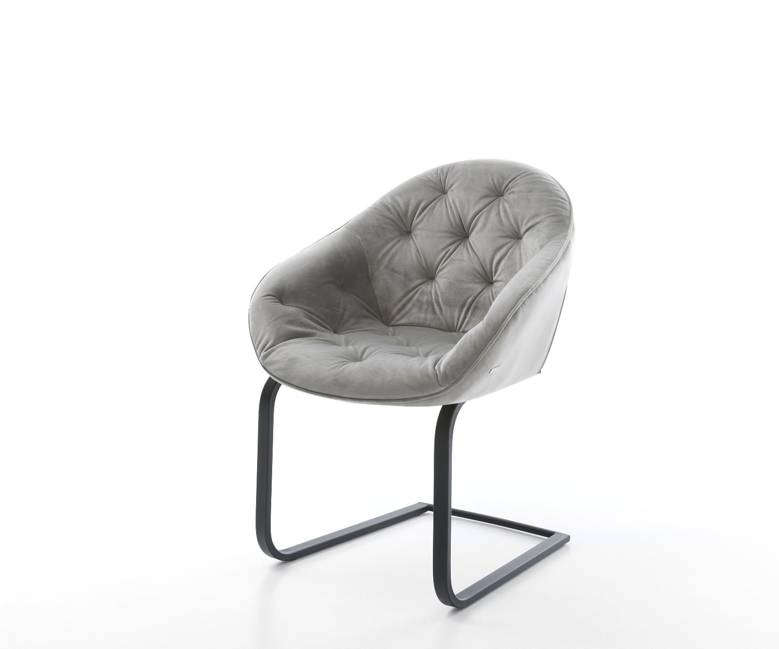 Cantilever Gaio-Flex velours gris pied cantilever plat noir