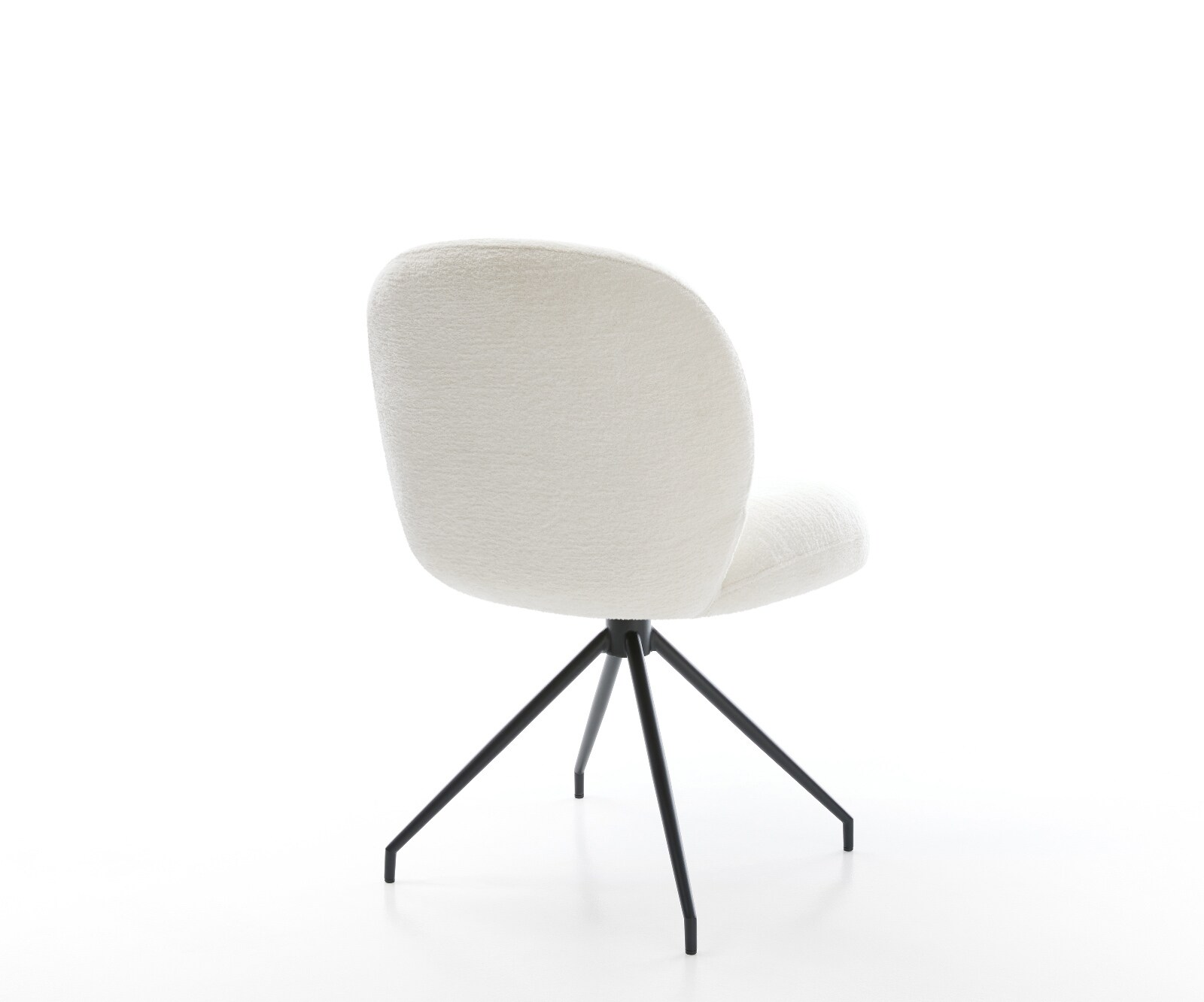 Chaise-de-salle-à-manger Nube-Flex bouclé doux beige pied croisé conique noir resorts ensachés 5