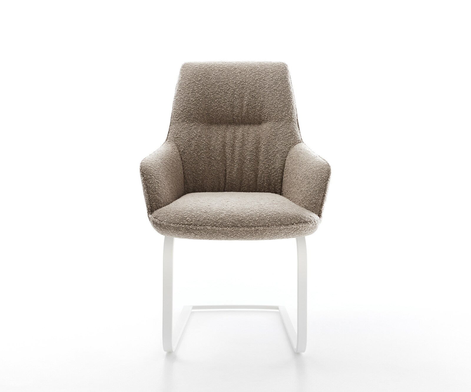Cantilever Zelia-Flex avec accoudoirs bouclé boue pied cantilever plat blanc ressorts ensachés 1