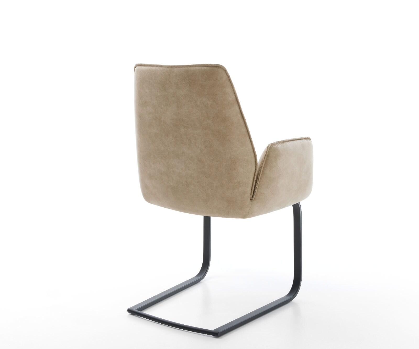 Cantilever Zoa-Flex microvelours beige vintage pied cantilever plat noir ressorts ensachés 4