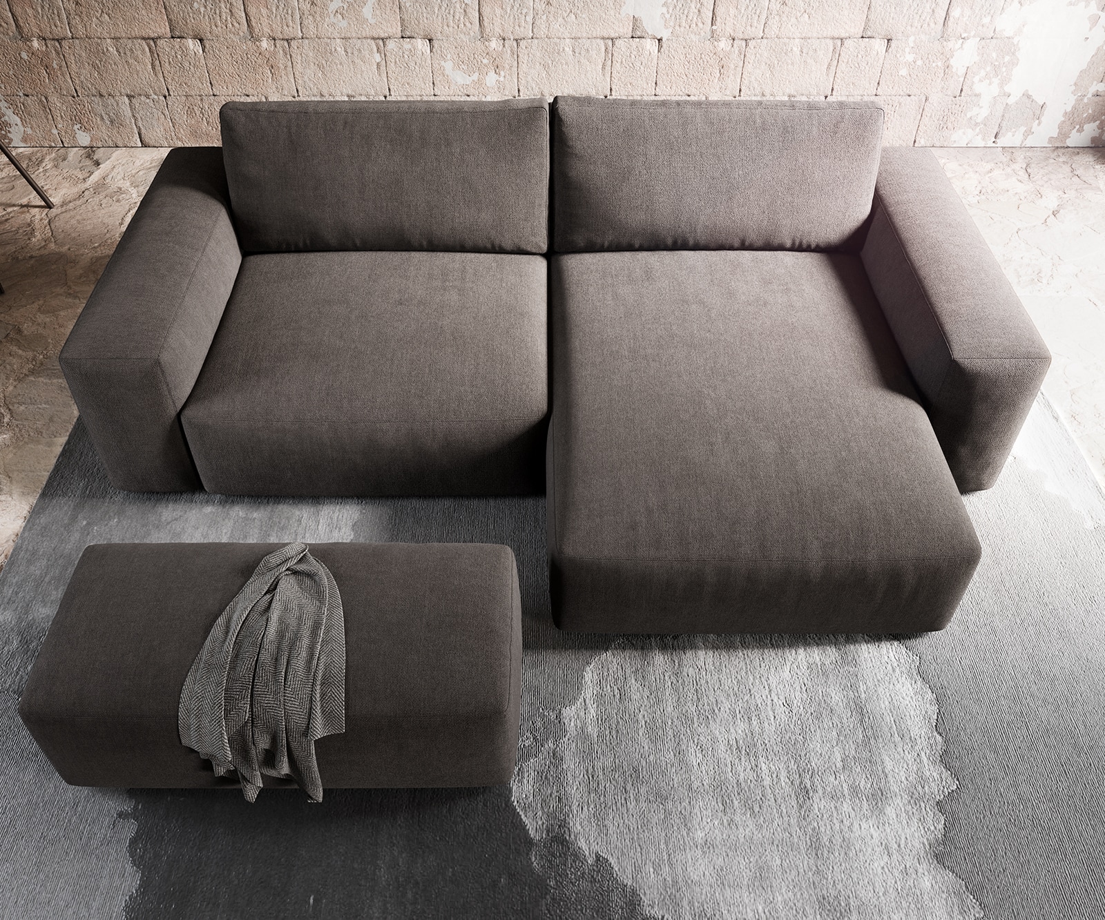 Canapé d'angle Lanzo XL 270x180 cm microfibre marron kaki Recamière variable avec Tabouret 3 Canapé d'angle Lanzo XL 270x180 cm microfibre marron kaki Recamière variable avec Tabouret 3