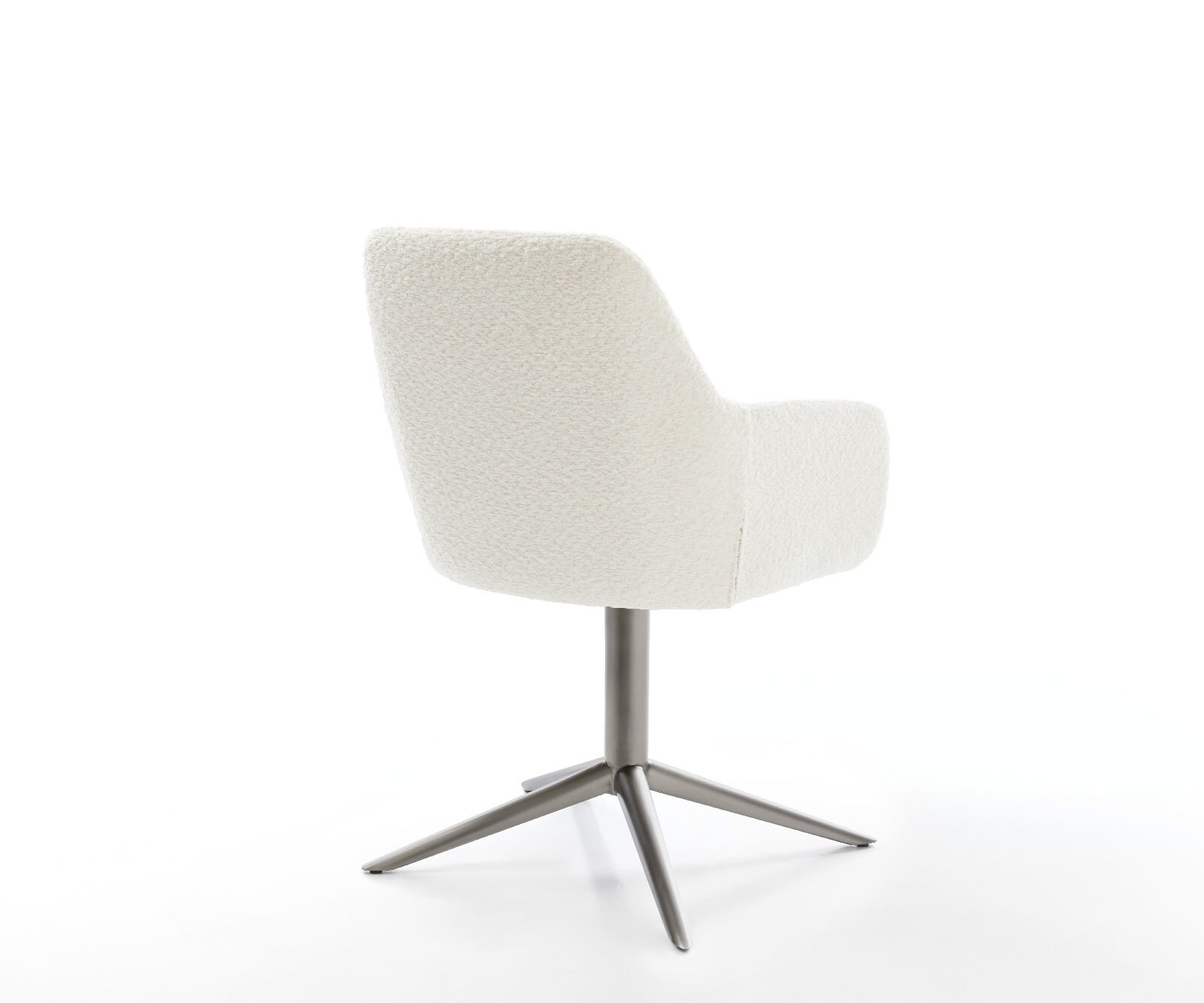 Chaise-pivotante Pejo-Flex bouclé blanc pied de chaise 4 branches grafiete pivotement sur 360° fonction bascule ressorts ensachés 4