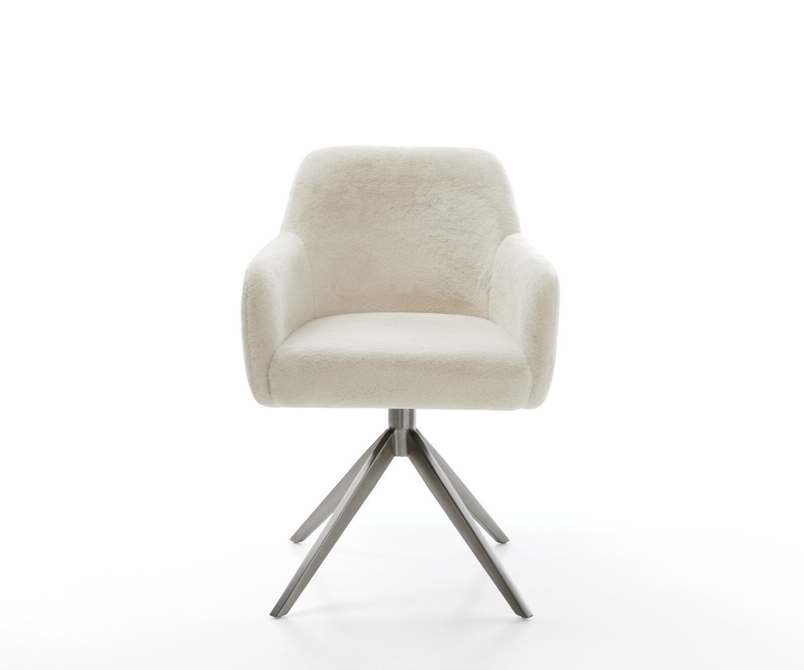 Chaise-pivotante Greg-Flex peluche crème-blanc pied croisé large grafiete pivotement sur 360° fonction bascule resorts ensachés 2