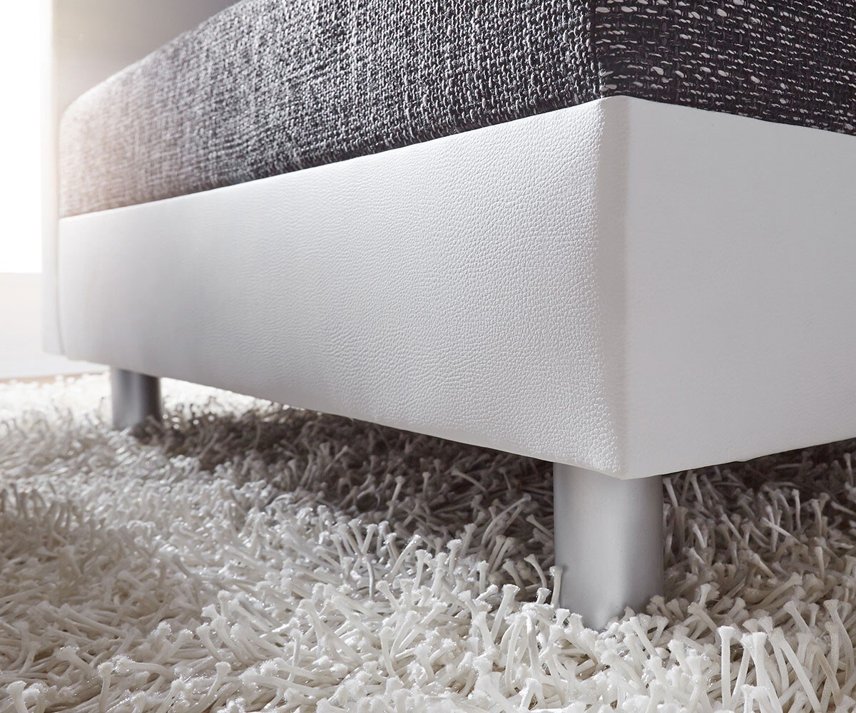 Canapé Panoramique Clovis XL Blanc Noir Tabouret Accoudoir Modulaire 5