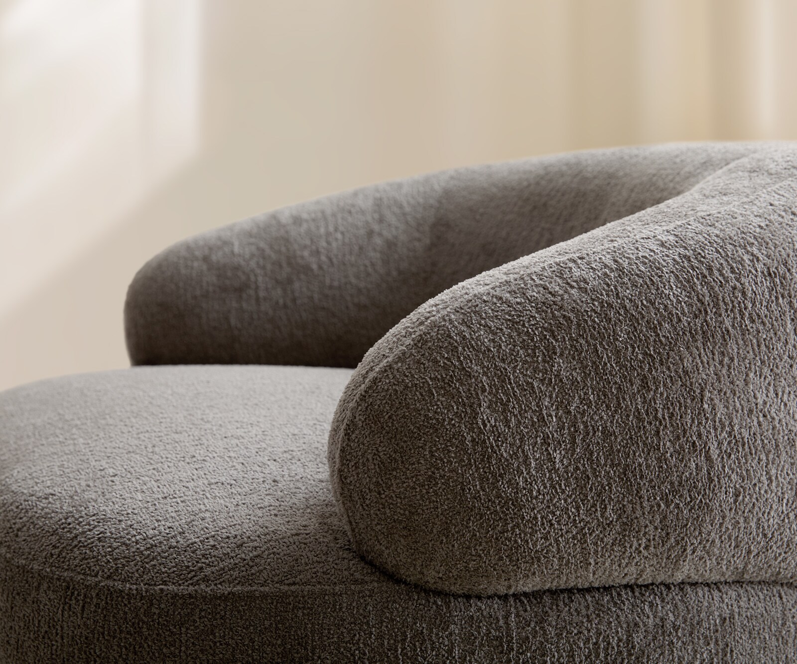 Fauteuil-lounge Nova 88 x 88 cm Bouclé Soft boue  5