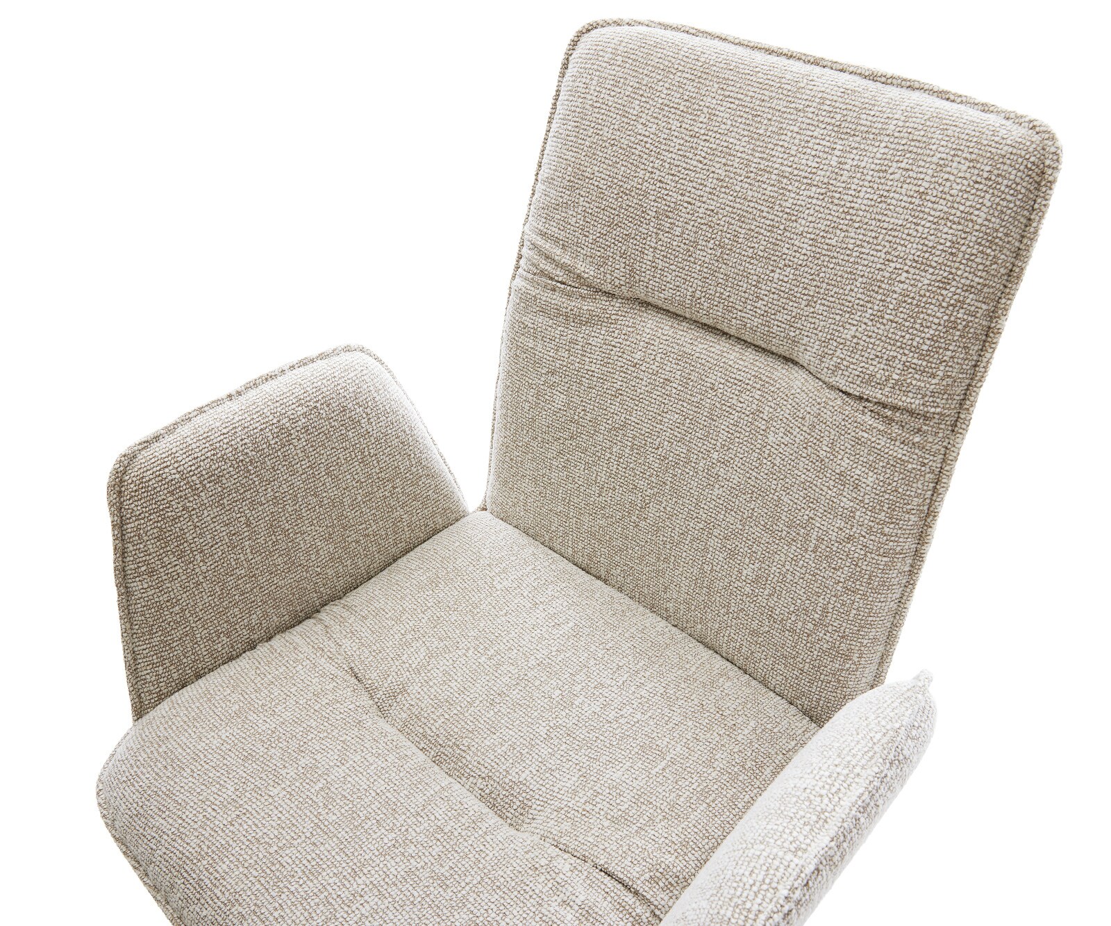 Chaise-pivotante Vinja-Flex tissu tissé doux beige pied croisé large noir pivotement sur 360° fonction bascule 4