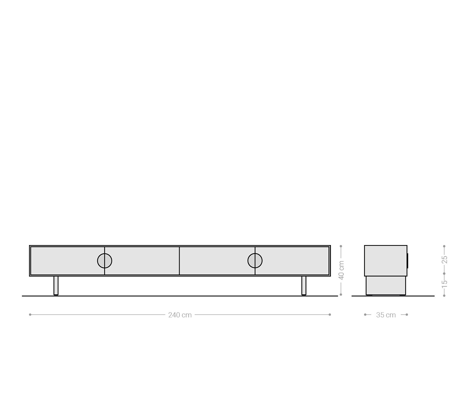 Meuble-TV Surimu 240 cm acacia brun clair 4 portes poignée en liège pieds en bois 5 Meuble-TV Surimu 240 cm acacia brun clair 4 portes poignée en liège pieds en bois 5