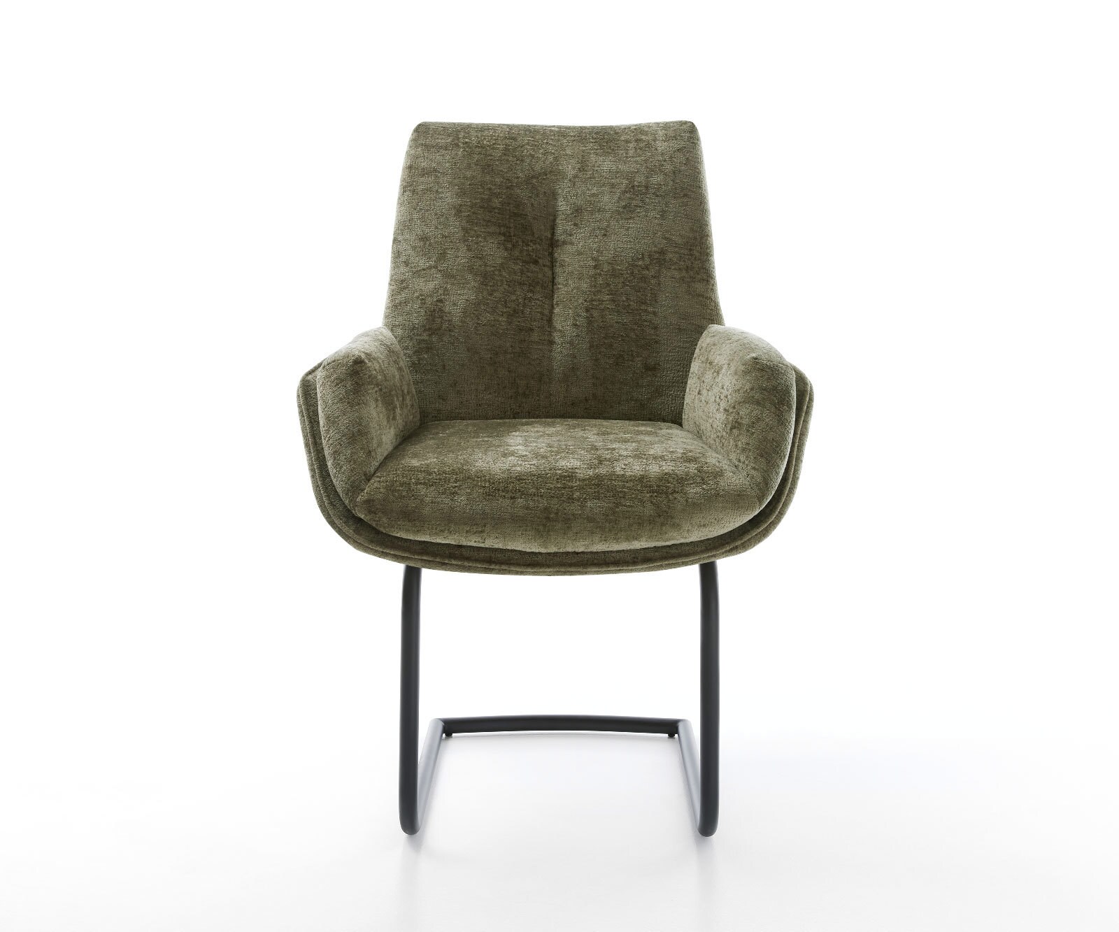 Cantilever Clea-Flex chenille olive pied cantilever rond noir 1 Cantilever Clea-Flex chenille olive pied cantilever rond noir 1