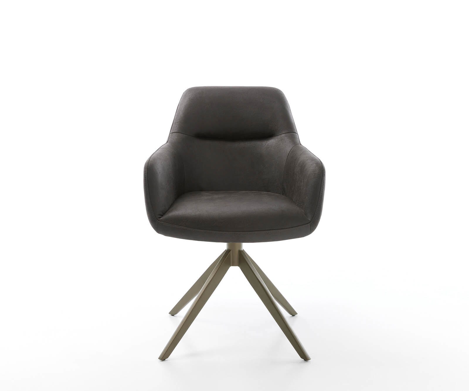 Chaise-pivotante Pejo-Flex microvelours anthracite vintage pied croisé large aspect titane pivotement sur 360° ressorts ensachés 1