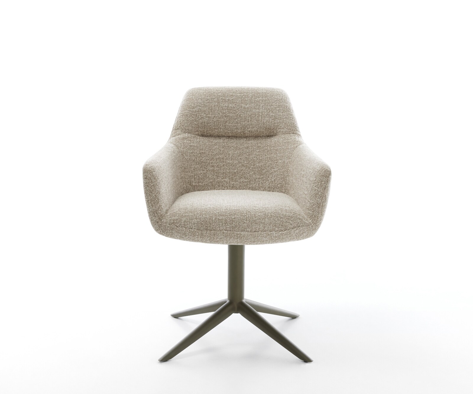 Chaise-pivotante Pejo-Flex tissu tissé doux beige pied de chaise 4 branches aspect titane pivotement sur 360° fonction bascule resorts ensachés 2
