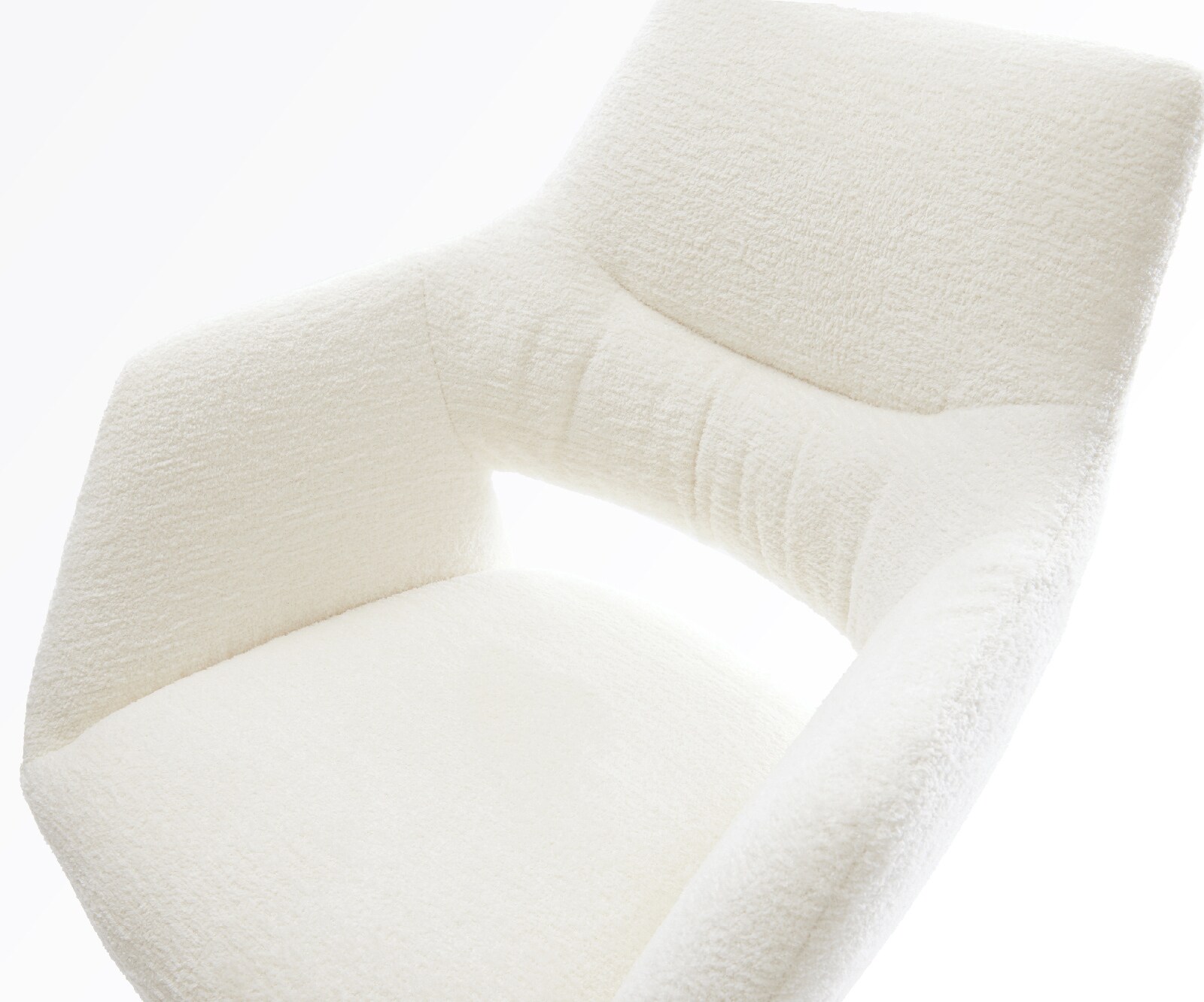 Chaise-de-bar Yago-Flex Bouclé doux Beige Pied cantilever plat noir Noir Ressort ensaché 3