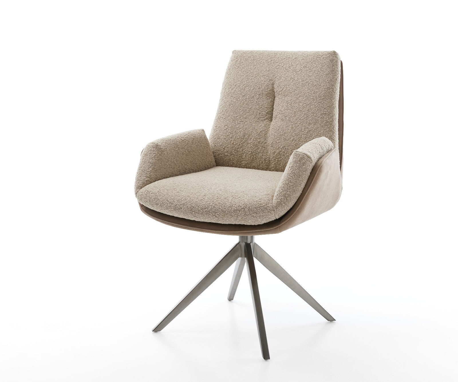 Chaise-pivotante Clea-Flex microvelours couleur boue pied croisé large grafiete pivotement sur 360° fonction bascule 1