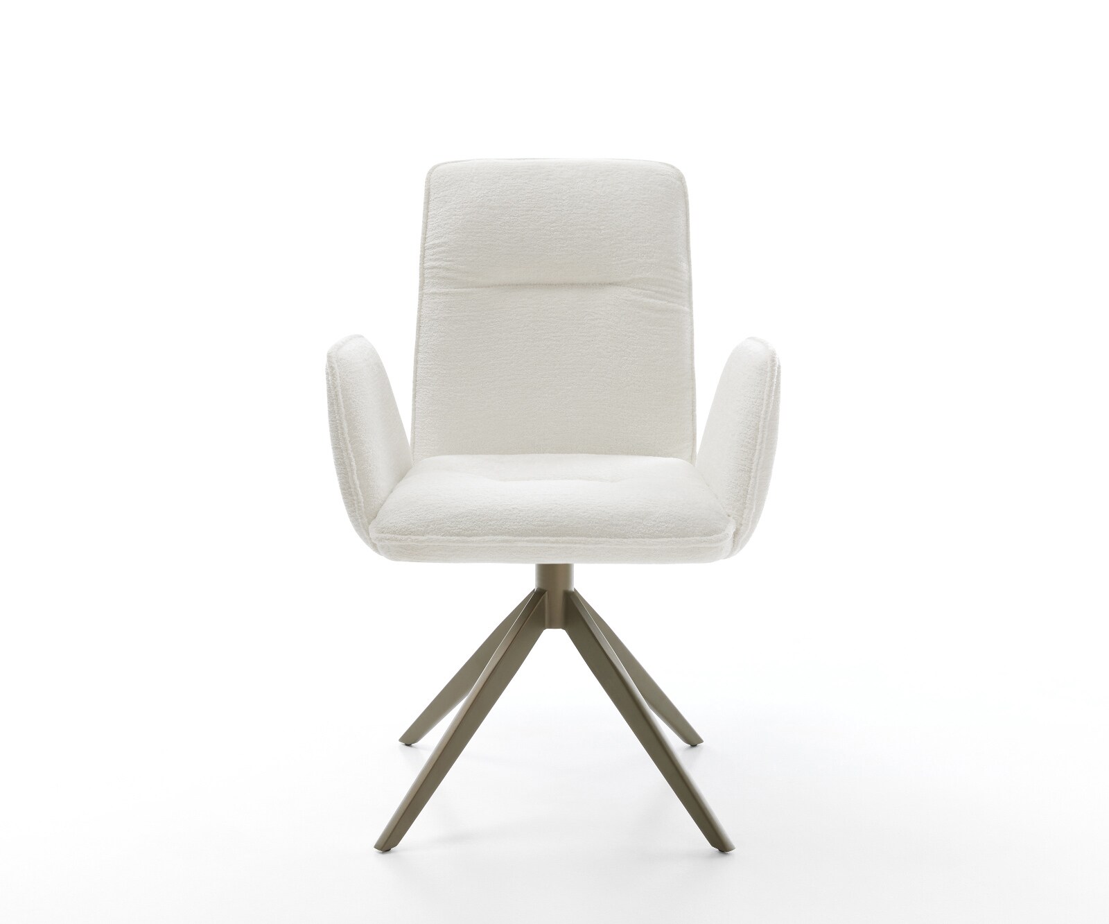 Chaise-pivotante Vinja-Flex bouclé doux beige pied croisé large aspect titane pivotement sur 360° fonction bascule 2