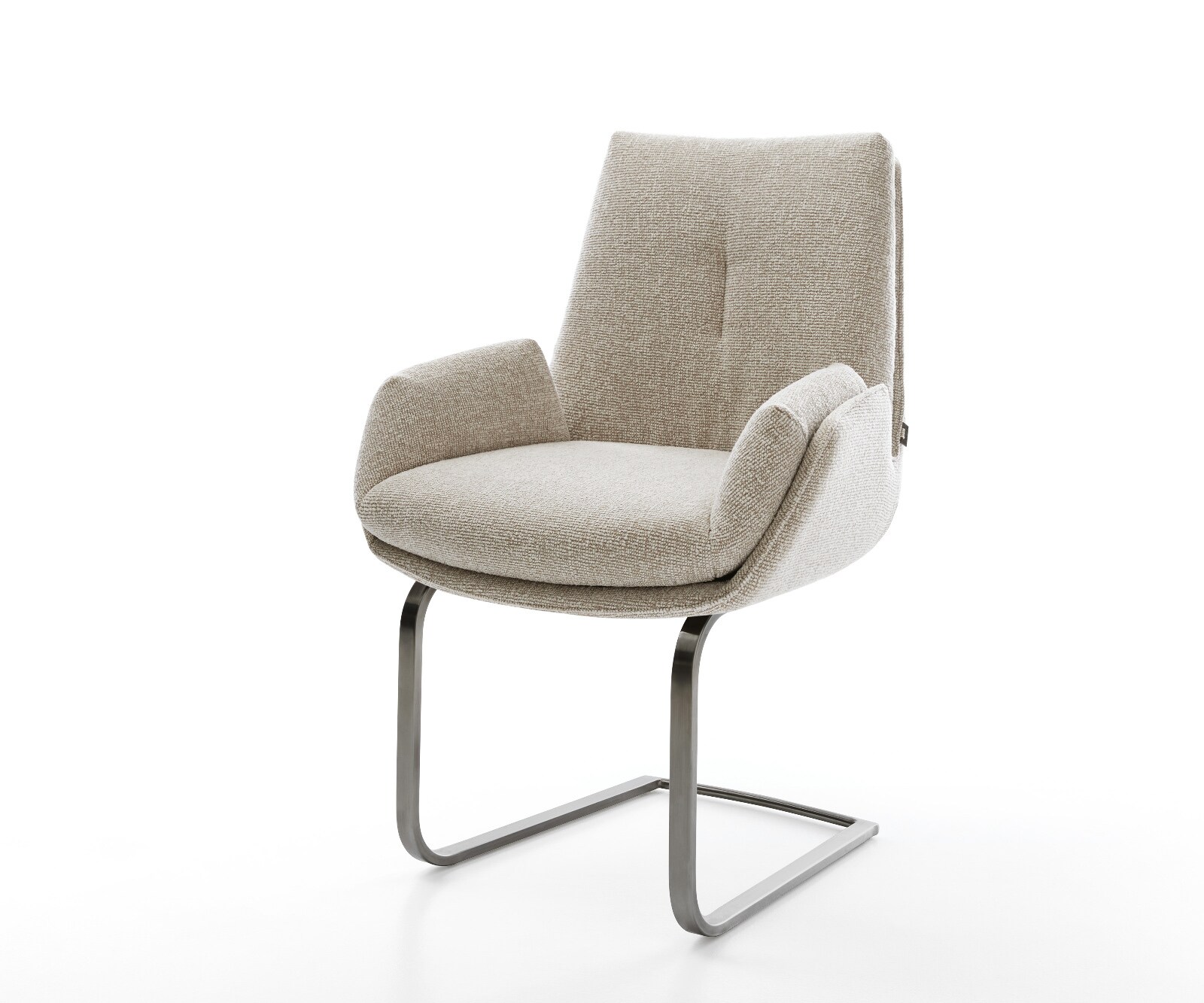 Cantilever Clea-Flex tissu tissé doux beige pied cantilever plat grafiete 1