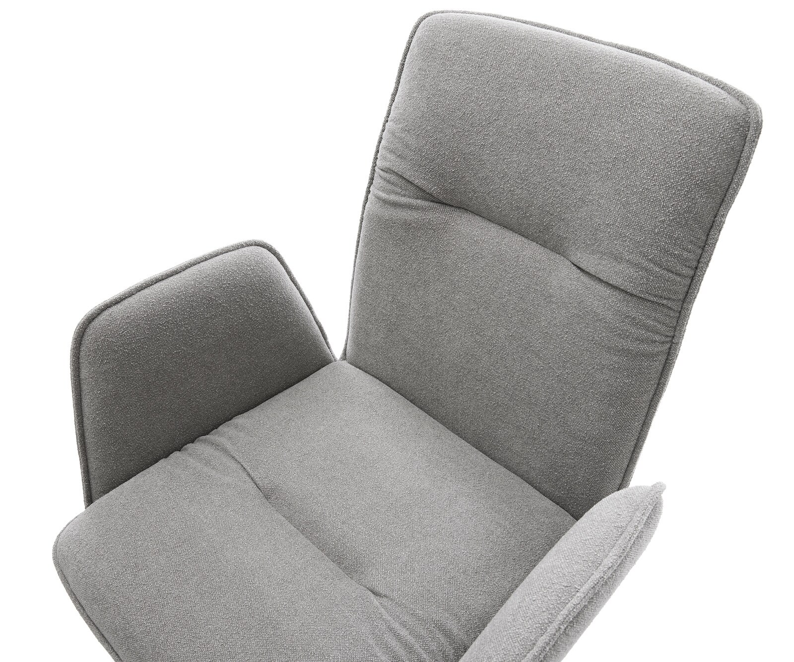 Chaise-pivotante Vinja-Flex tissu structuré doux gris pied croisé large blanc pivotement sur 360° fonction bascule 4