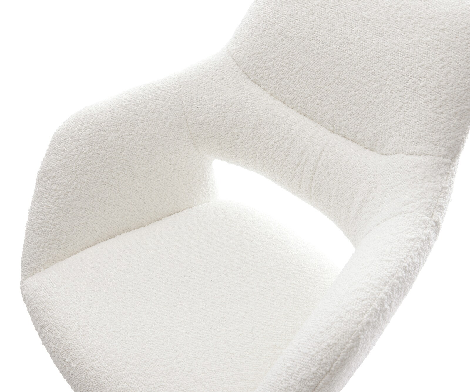 Chaise-de-bar Yago-Flex Bouclé Crème-blanc Pied trapèze noir Noir Ressort ensaché 4