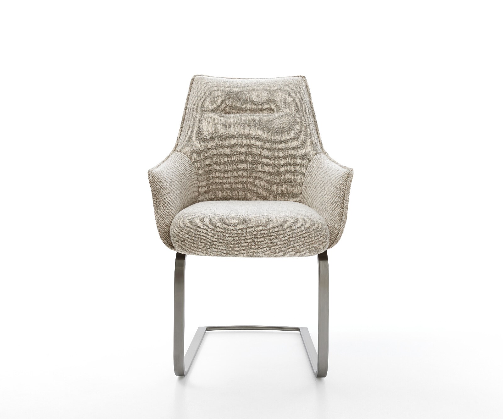 Cantilever Alja-Flex avec accoudoirs tissu tissé doux beige pied cantilever plat grafiete resorts ensachés 2