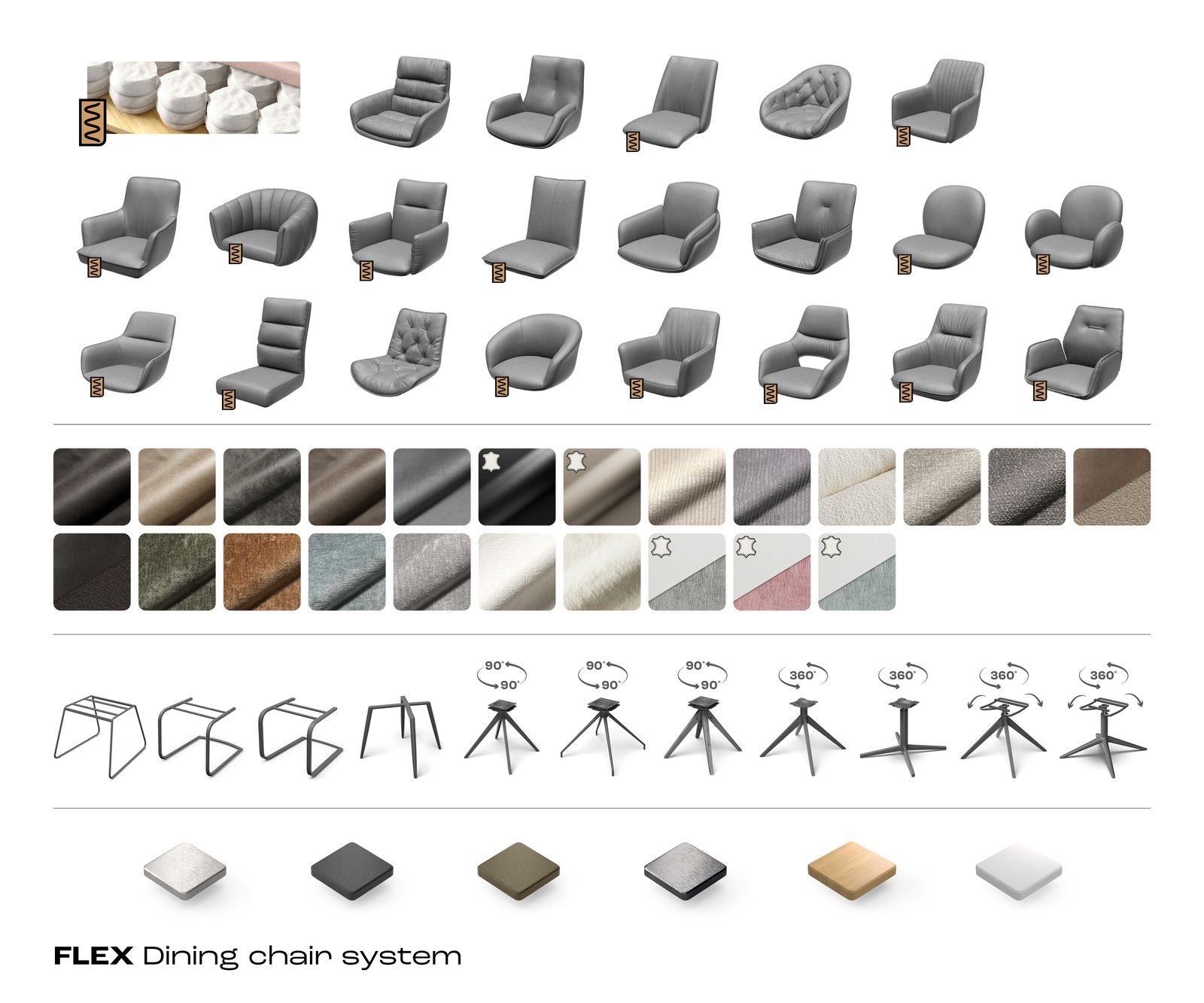 Cantilever Zelia-Flex avec accoudoirs tissu structuré doux taupe pied cantilever plat acier inoxydable ressorts ensachés 7