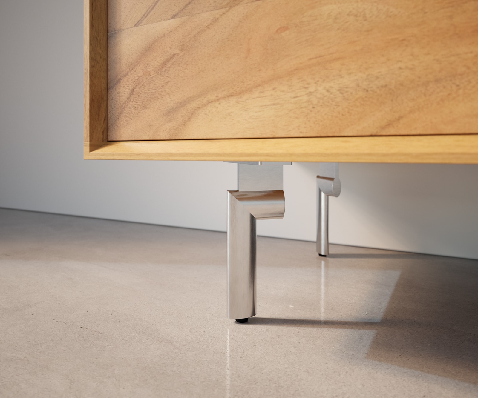 Pied-ovale 15 cm acier inoxydable brossé pour tous types de meubles (set de 4) 1 Pied-ovale 15 cm acier inoxydable brossé pour tous types de meubles (set de 4) 1