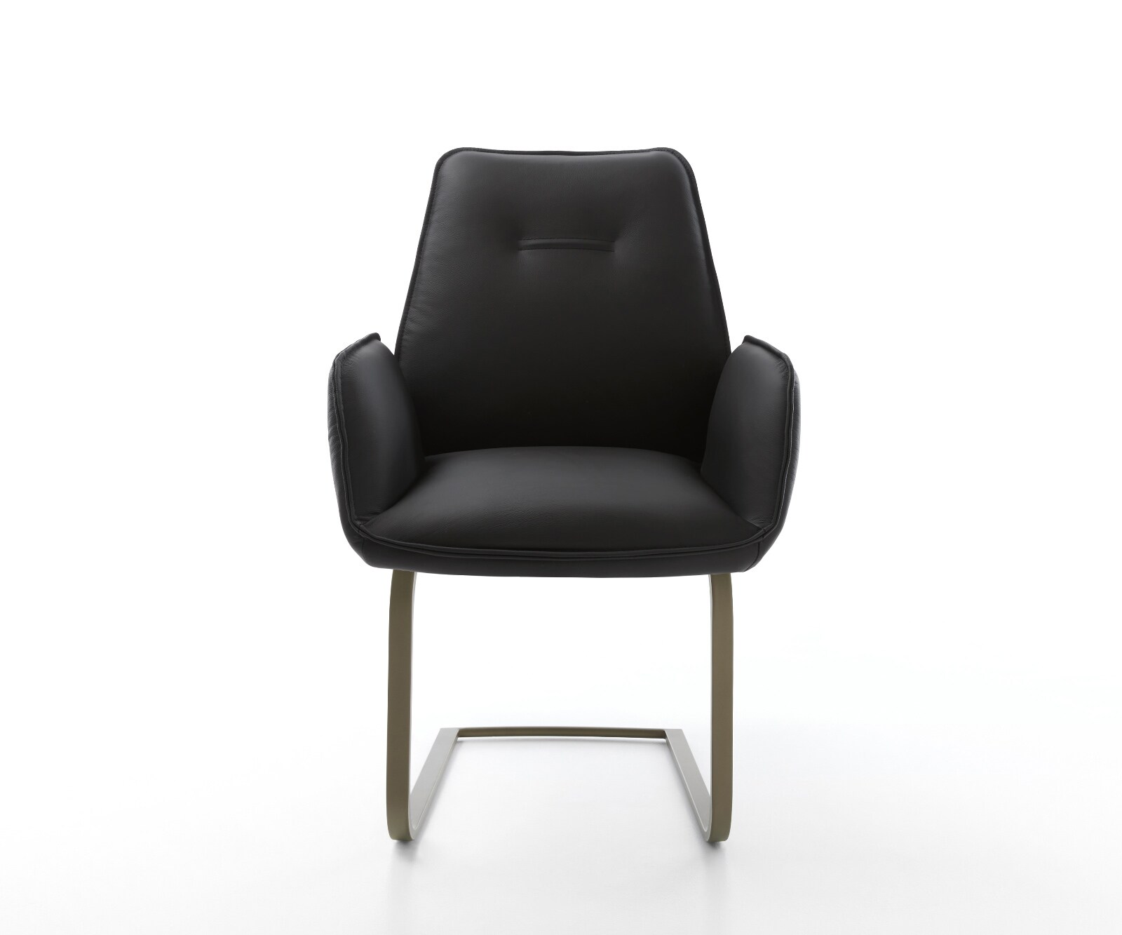 Cantilever Zoa-Flex cuir de vache noir pied cantilever plat aspect titane 2