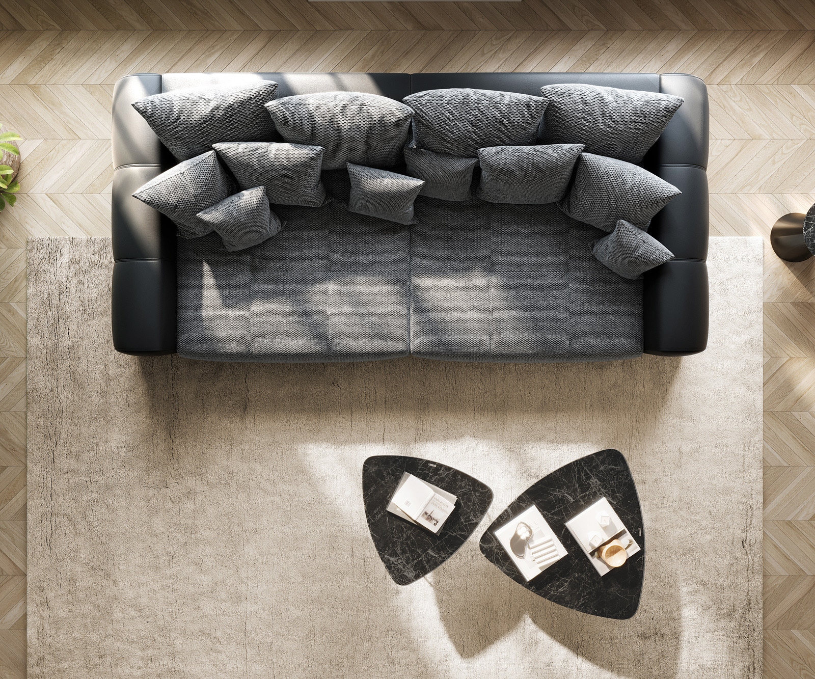 Grand Canapé Violetta 310x135 cm noir avec coussin inclus 6 Grand Canapé Violetta 310x135 cm noir avec coussin inclus 6