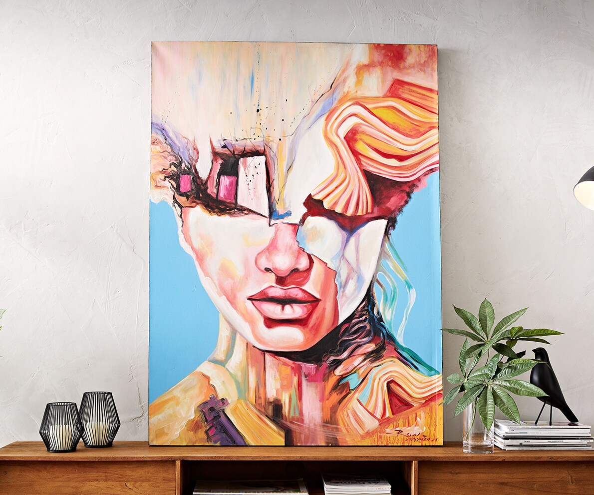 Peinture Expression multicolore 100x140 cm acrylique sur toile 2
